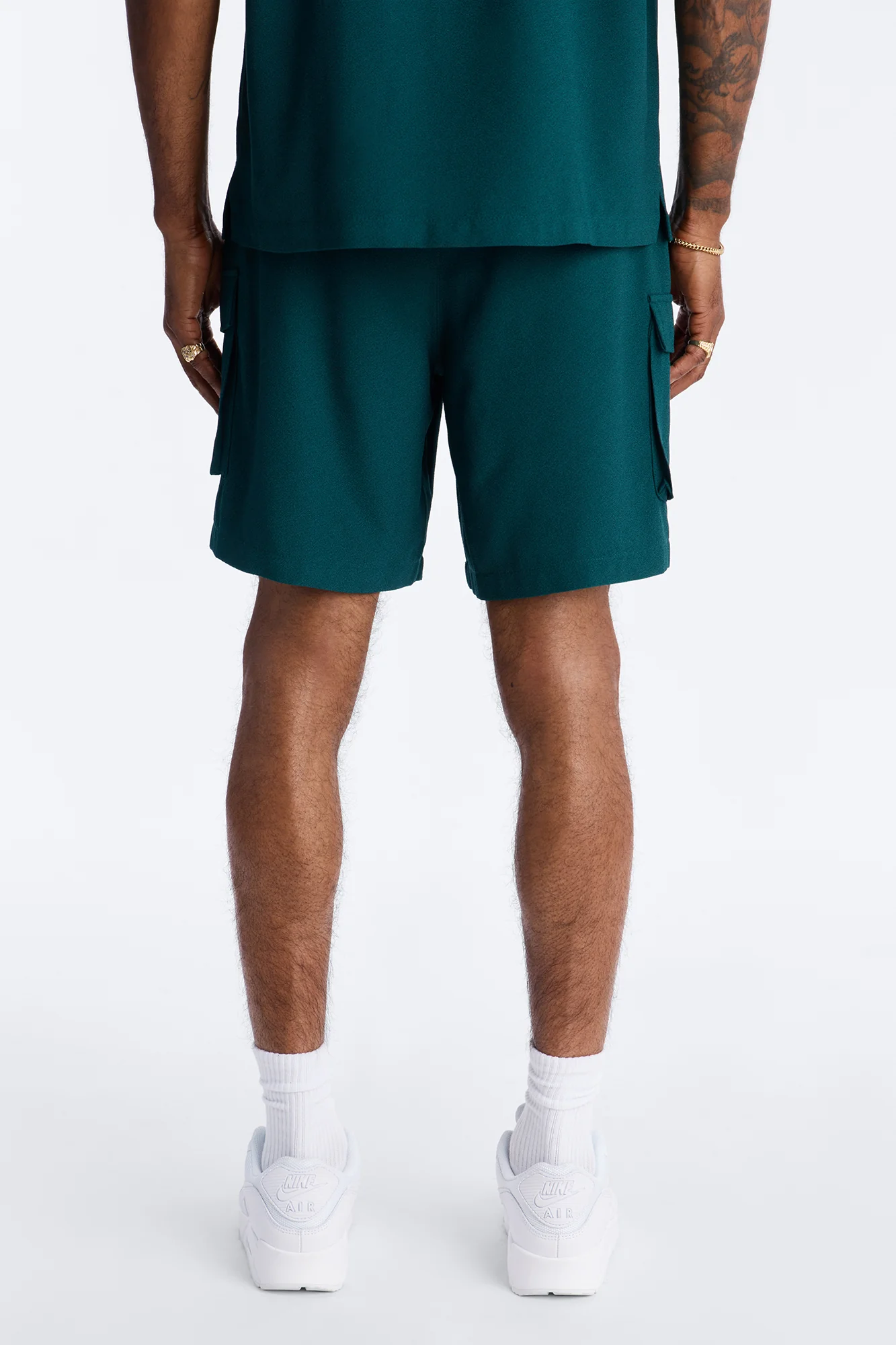 Golden Hour Relaxed Cargo Short - Hunter Green - Image 5