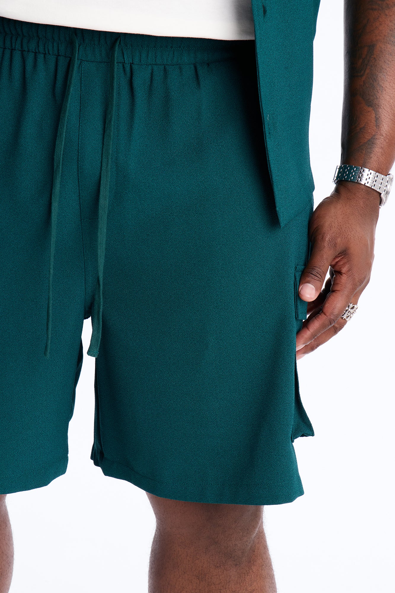 Golden Hour Relaxed Cargo Short - Hunter Green - Image 8