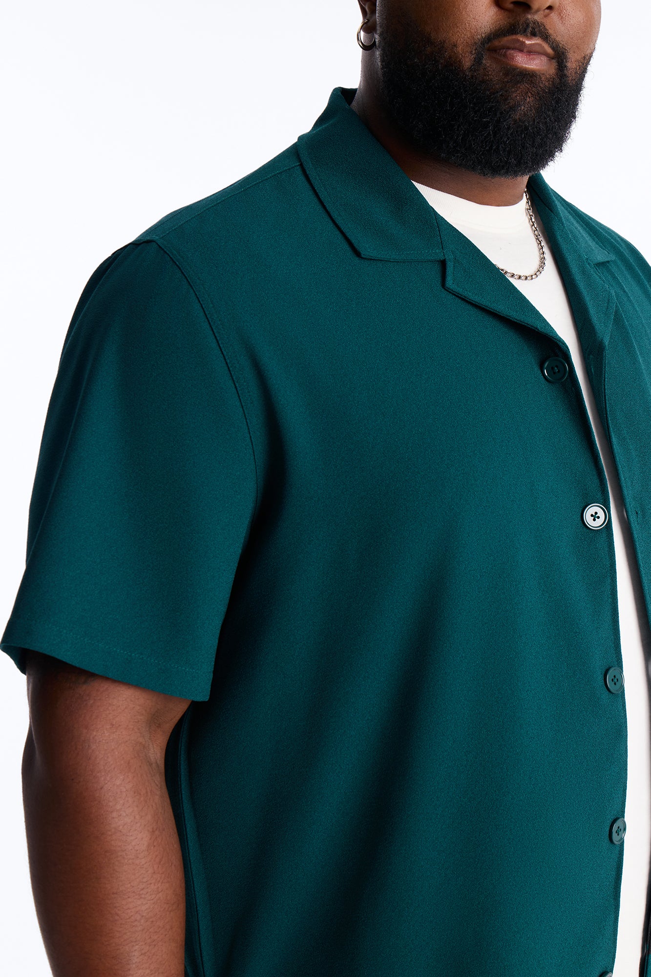 Golden Hour Short Sleeve Button Up - Hunter Green - Image 7