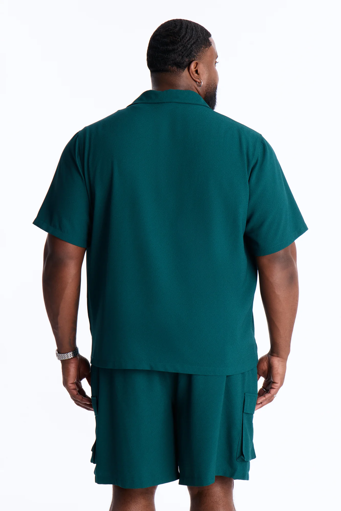 Golden Hour Short Sleeve Button Up - Hunter Green - Image 8