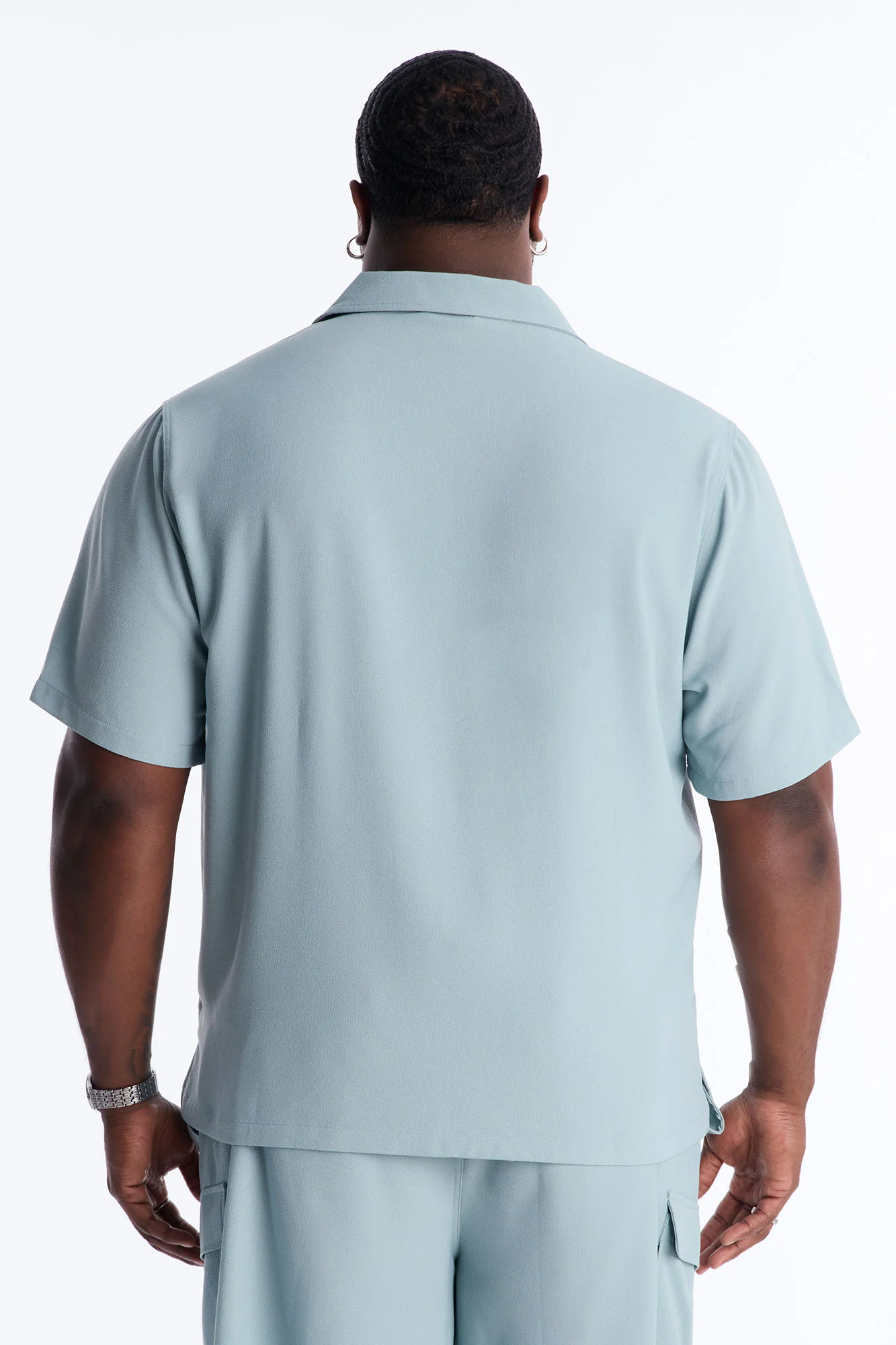 Golden Hour Short Sleeve Button Up - Slate Grey - Image 8