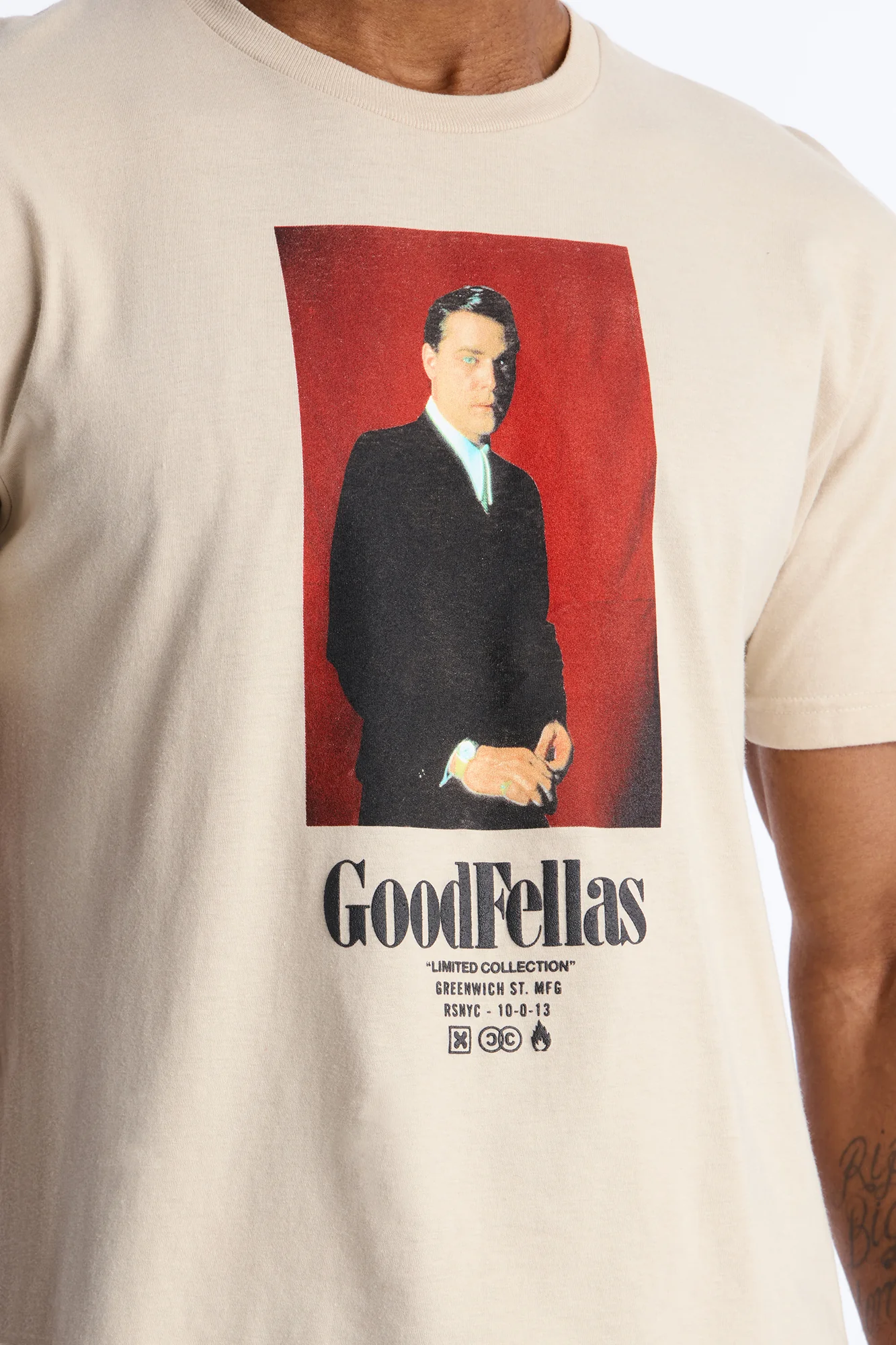 Good Fellas So You Wanna Be A Gangster Short Sleeve Tee - Cream - Image 3