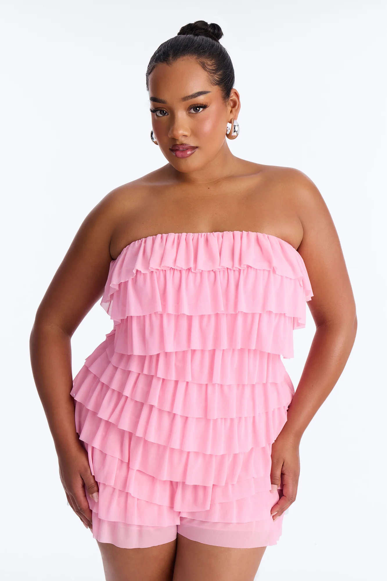 Good Girl Gone Rogue Mesh Romper - Pink - Image 6