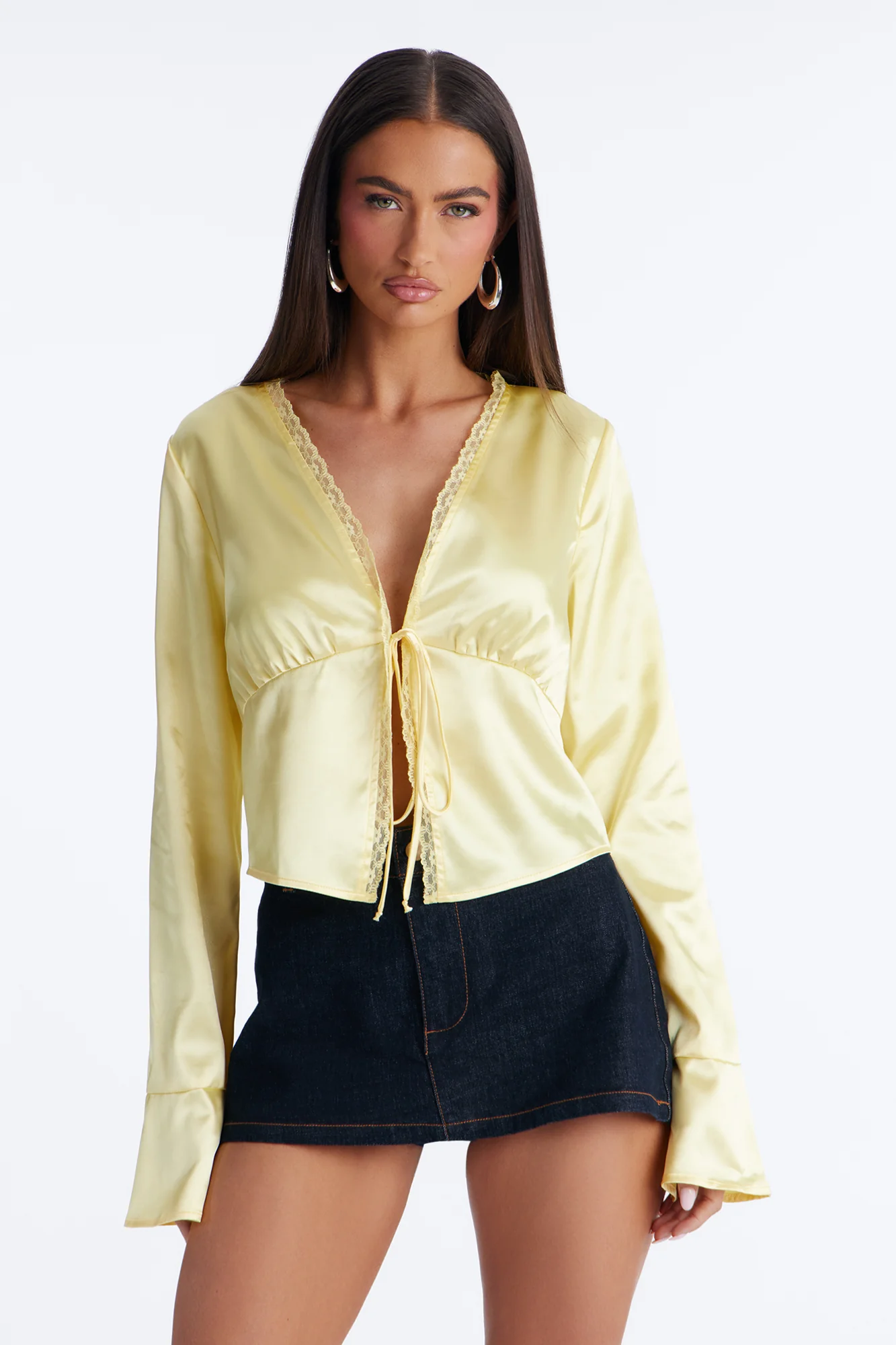 Gorgeously Beautiful Satin Top - Butter Yellow