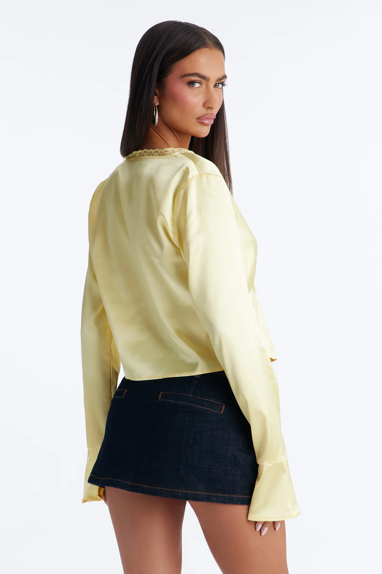 Gorgeously Beautiful Satin Top - Butter Yellow - Image 4