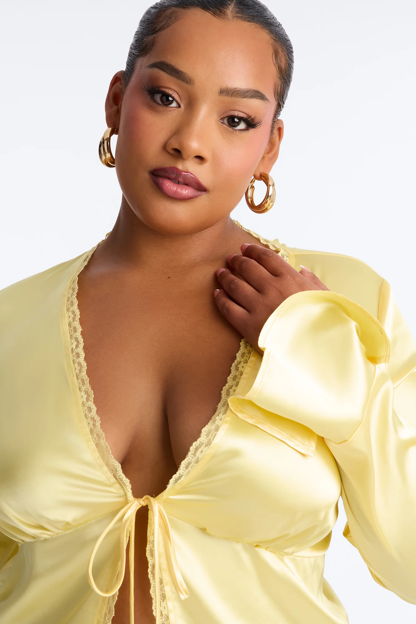 Gorgeously Beautiful Satin Top - Butter Yellow - Image 7