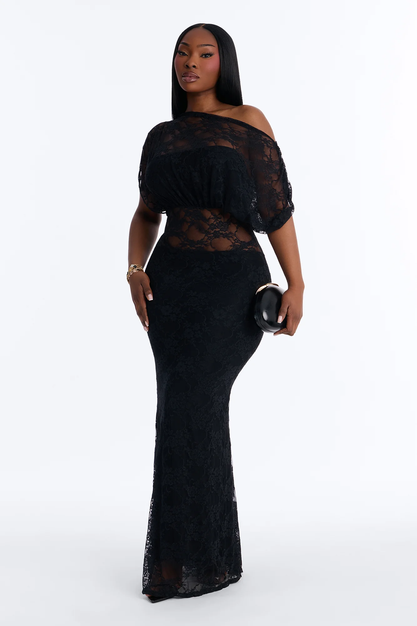 Got Me Wondering Lace Maxi Dress - Black - Image 5