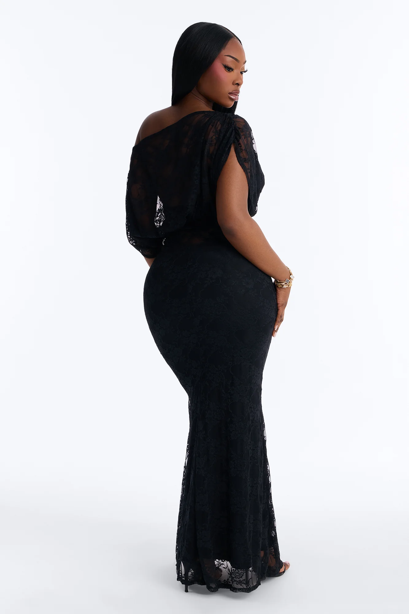 Got Me Wondering Lace Maxi Dress - Black - Image 8