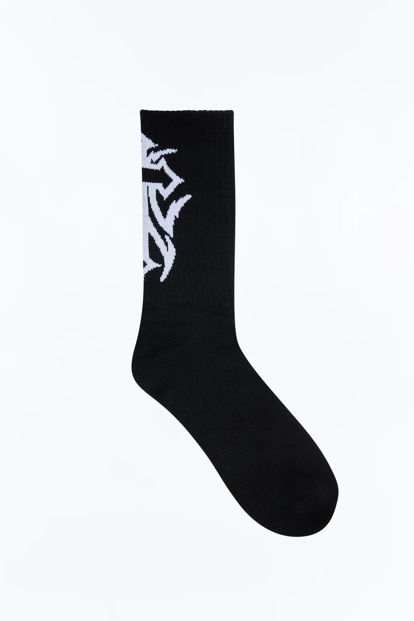 Gothic Cross Crew Socks - Black