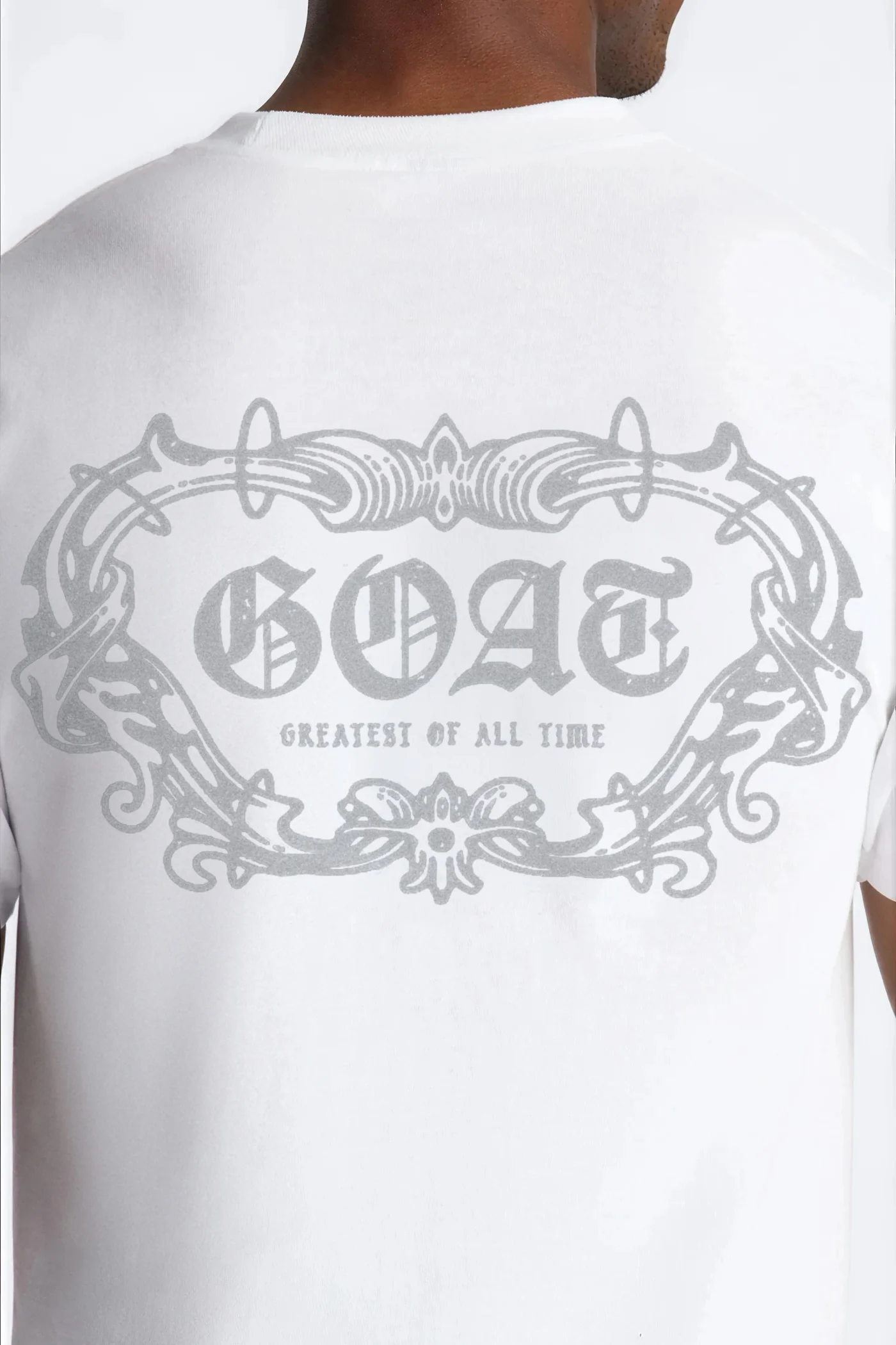 Gothic Goat Oversized Short Sleeve Tee - White - Image 2