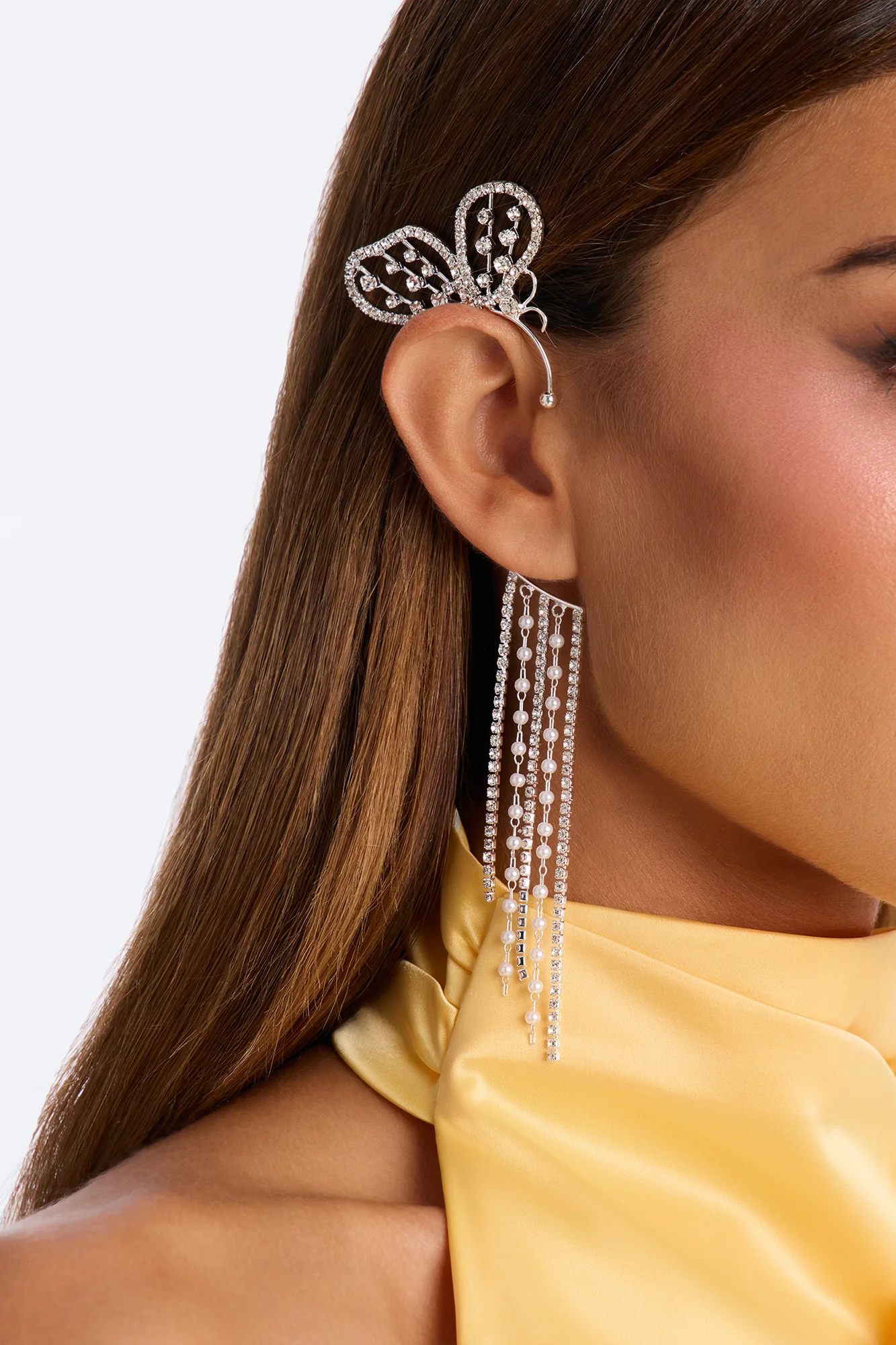 Graceful Butterfly Ear Cuff - Silver