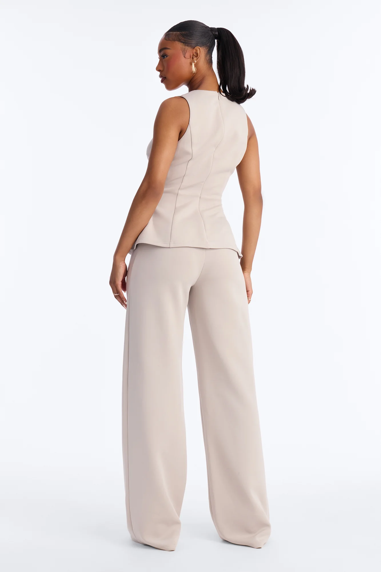 Gracia Hardware Wide Leg Jumpsuit - Stone - Image 4