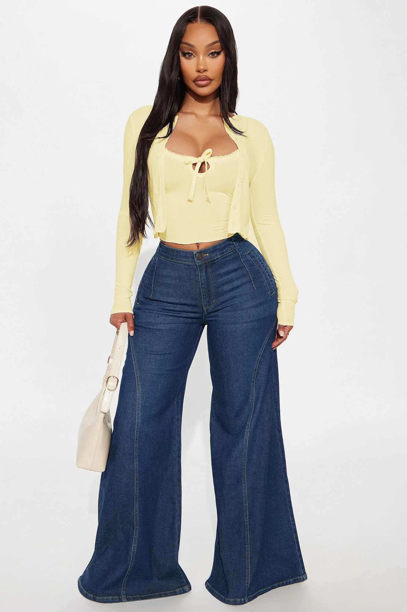 Gracie 2PC Cardigan And Tank Top - Butter Yellow - Image 2