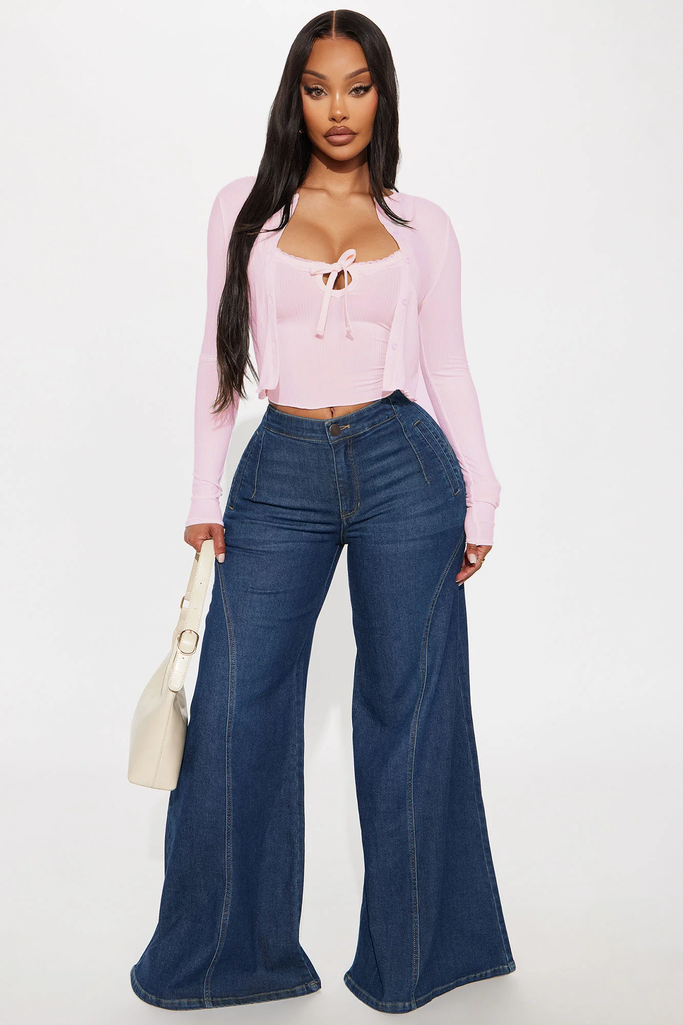 Gracie 2PC Cardigan And Tank Top - Pink - Image 2