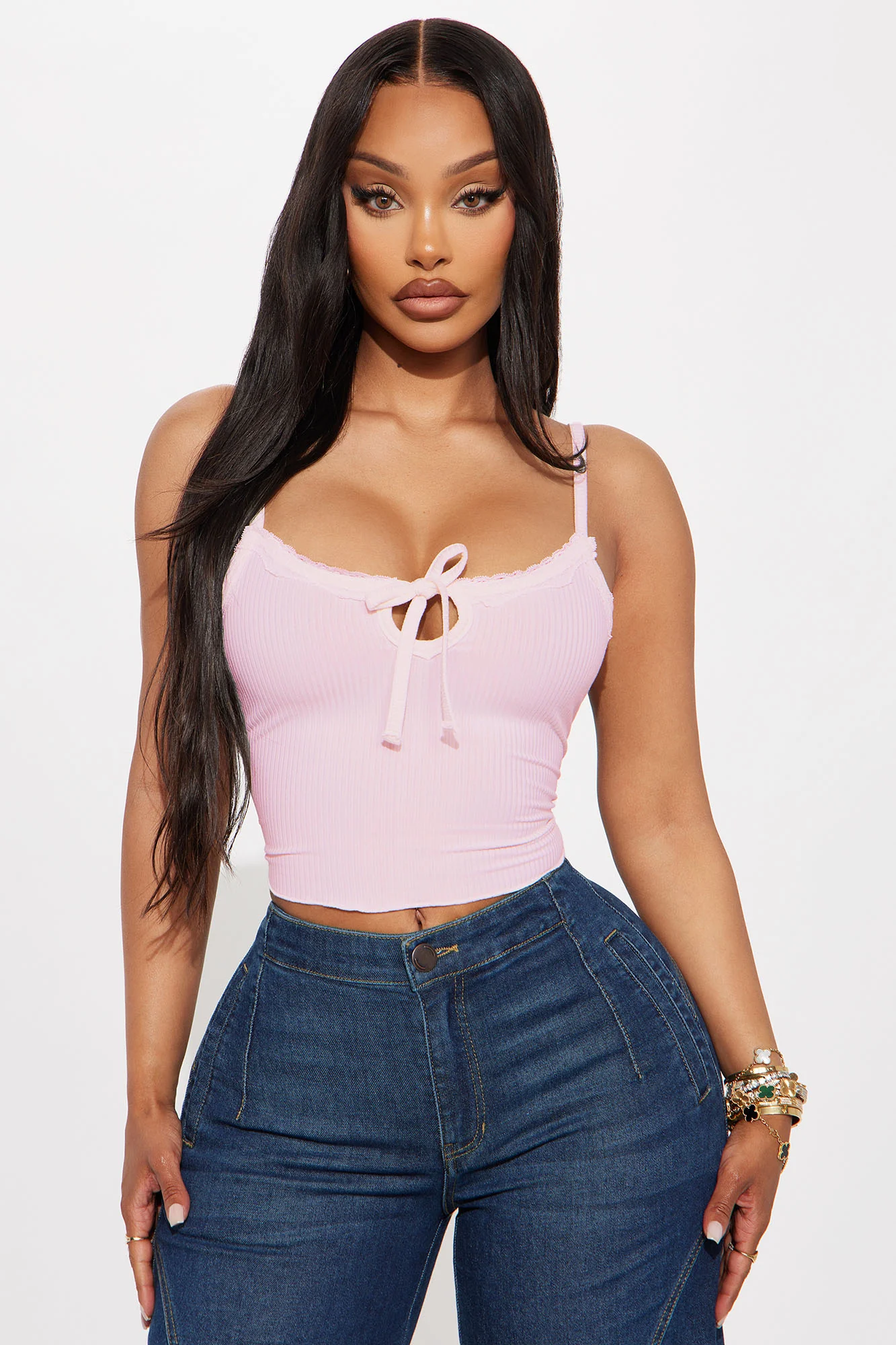 Gracie 2PC Cardigan And Tank Top - Pink - Image 3