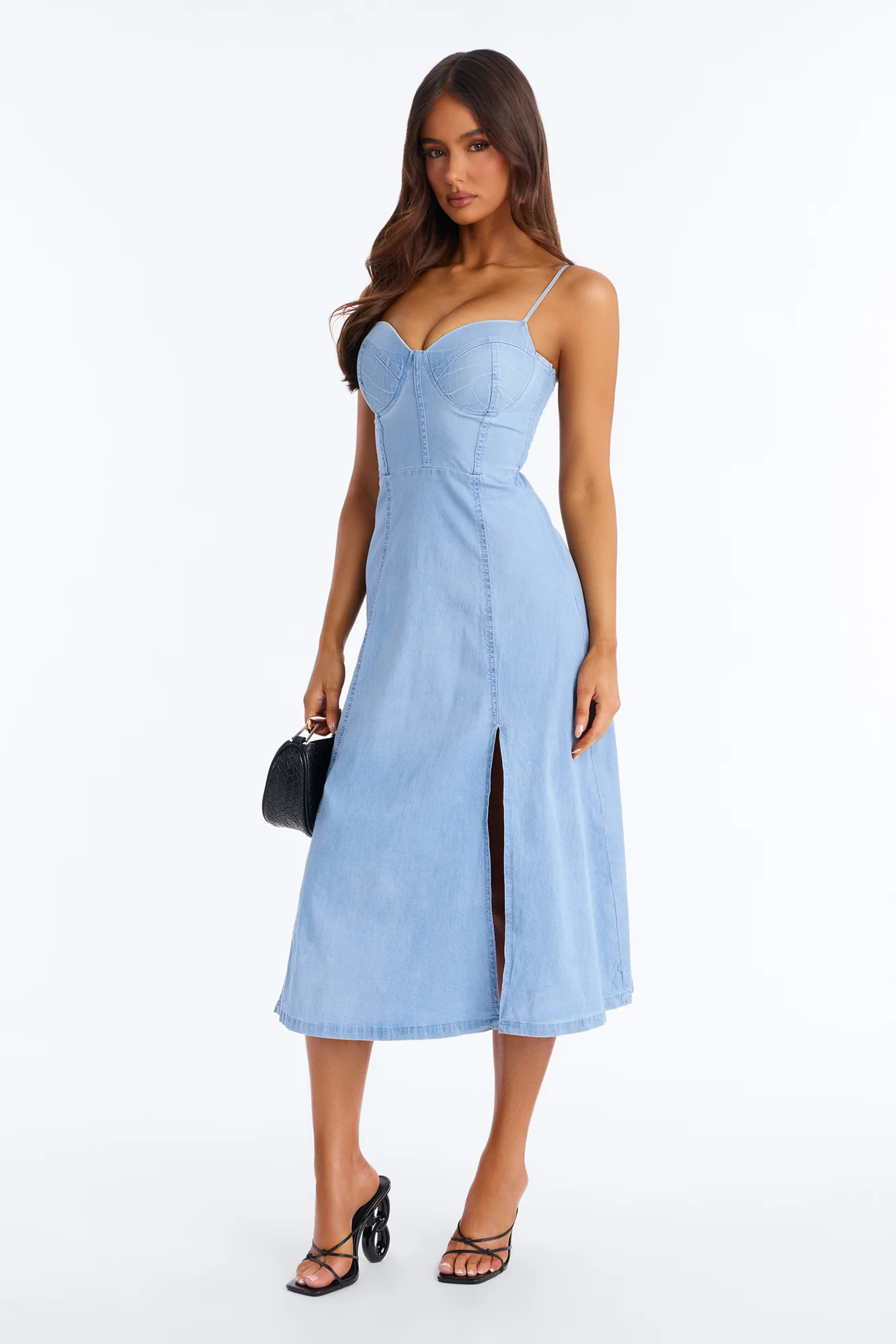 Gracie Denim Midi Dress - Light Wash
