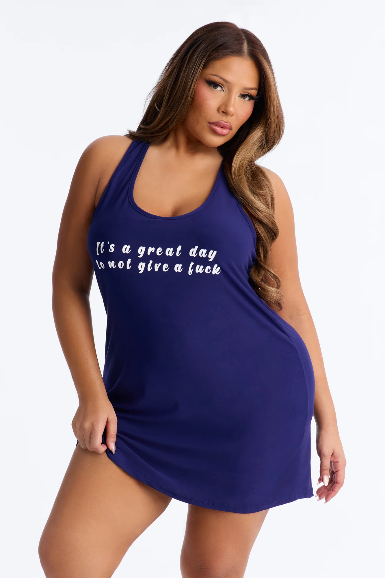 Great Day PJ Sleep Dress - Blue - Image 4