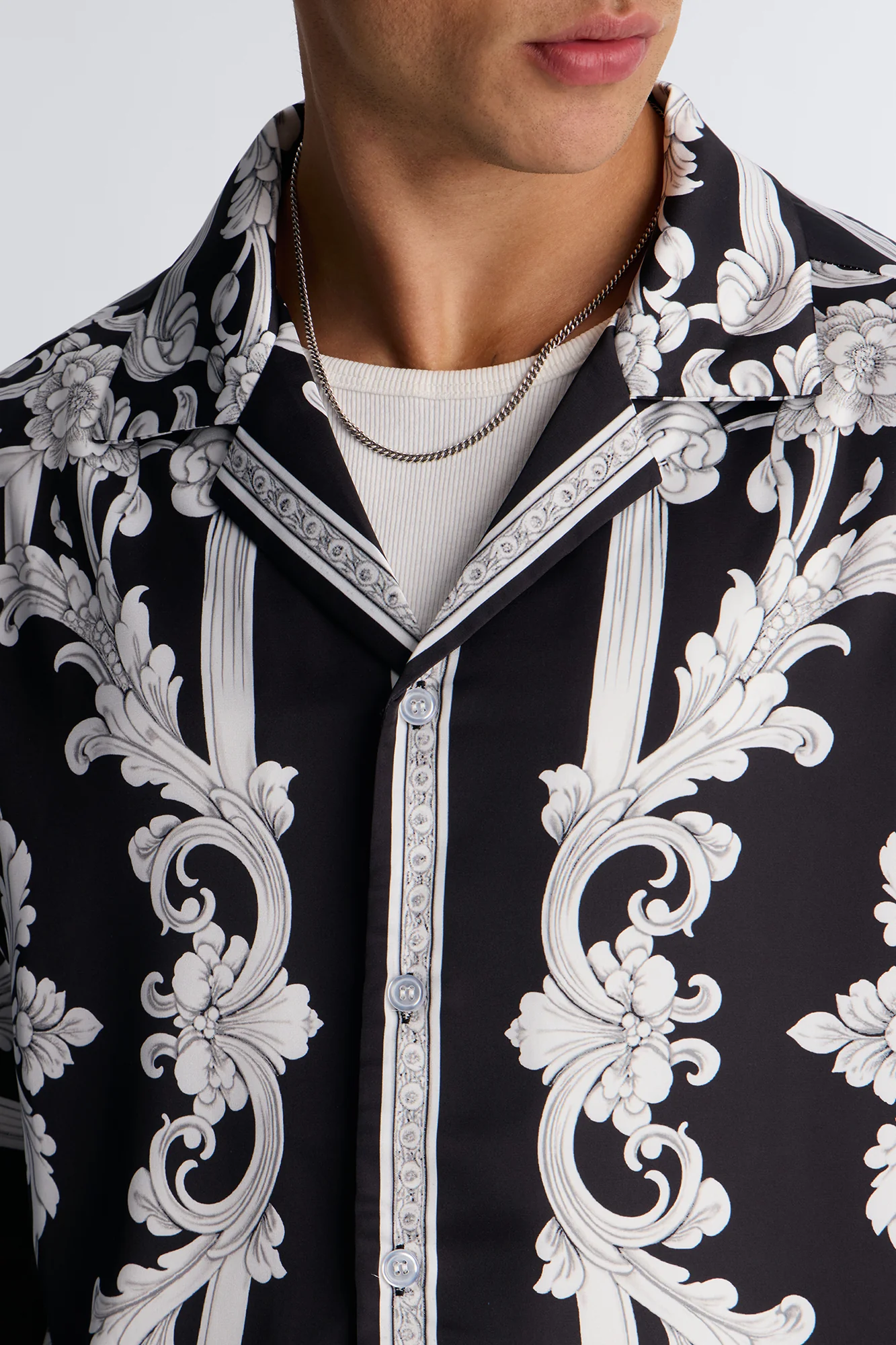 Grecian Baroque Button Up Shirt - Black/combo - Image 3