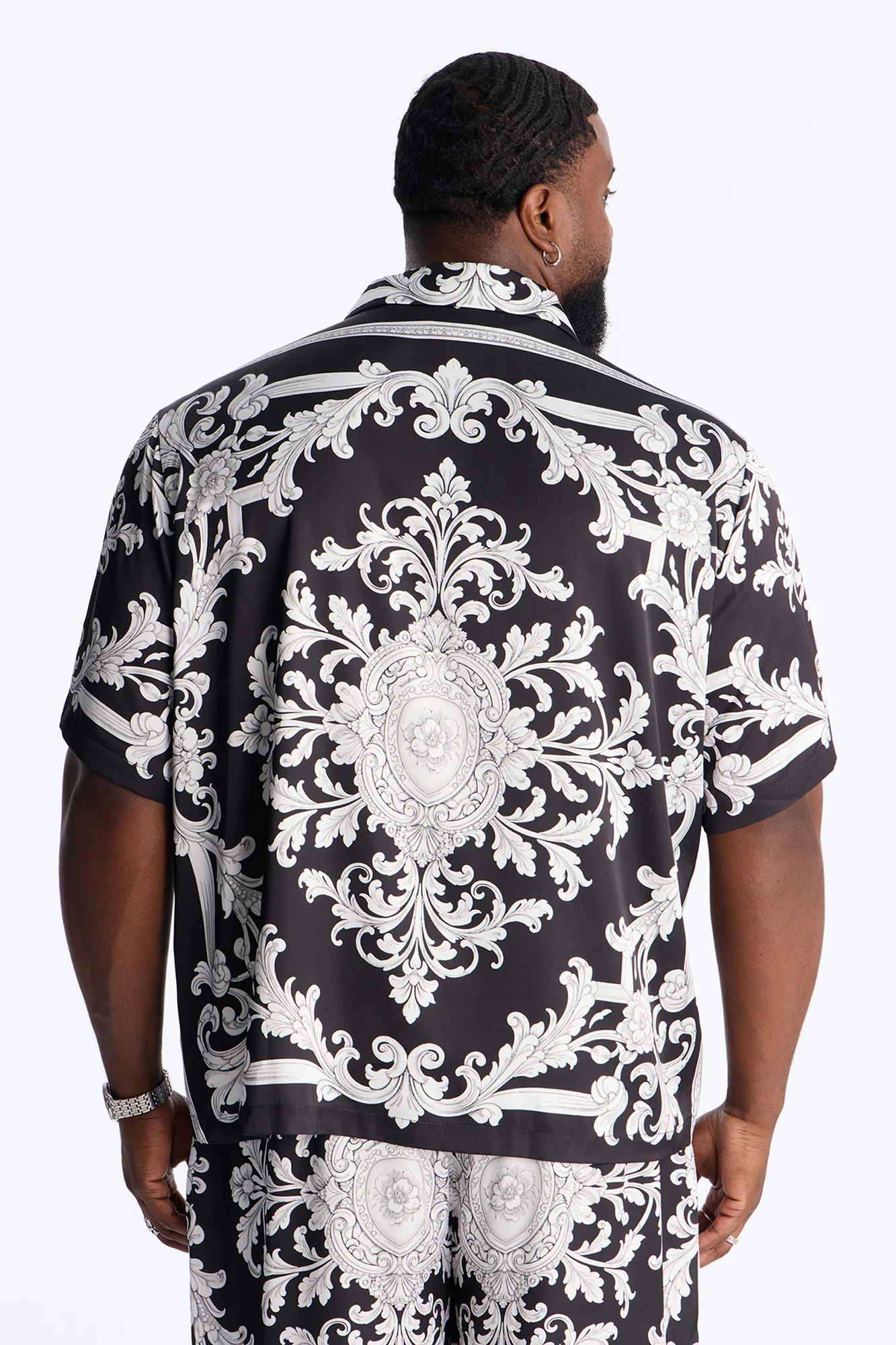 Grecian Baroque Button Up Shirt - Black/combo - Image 8