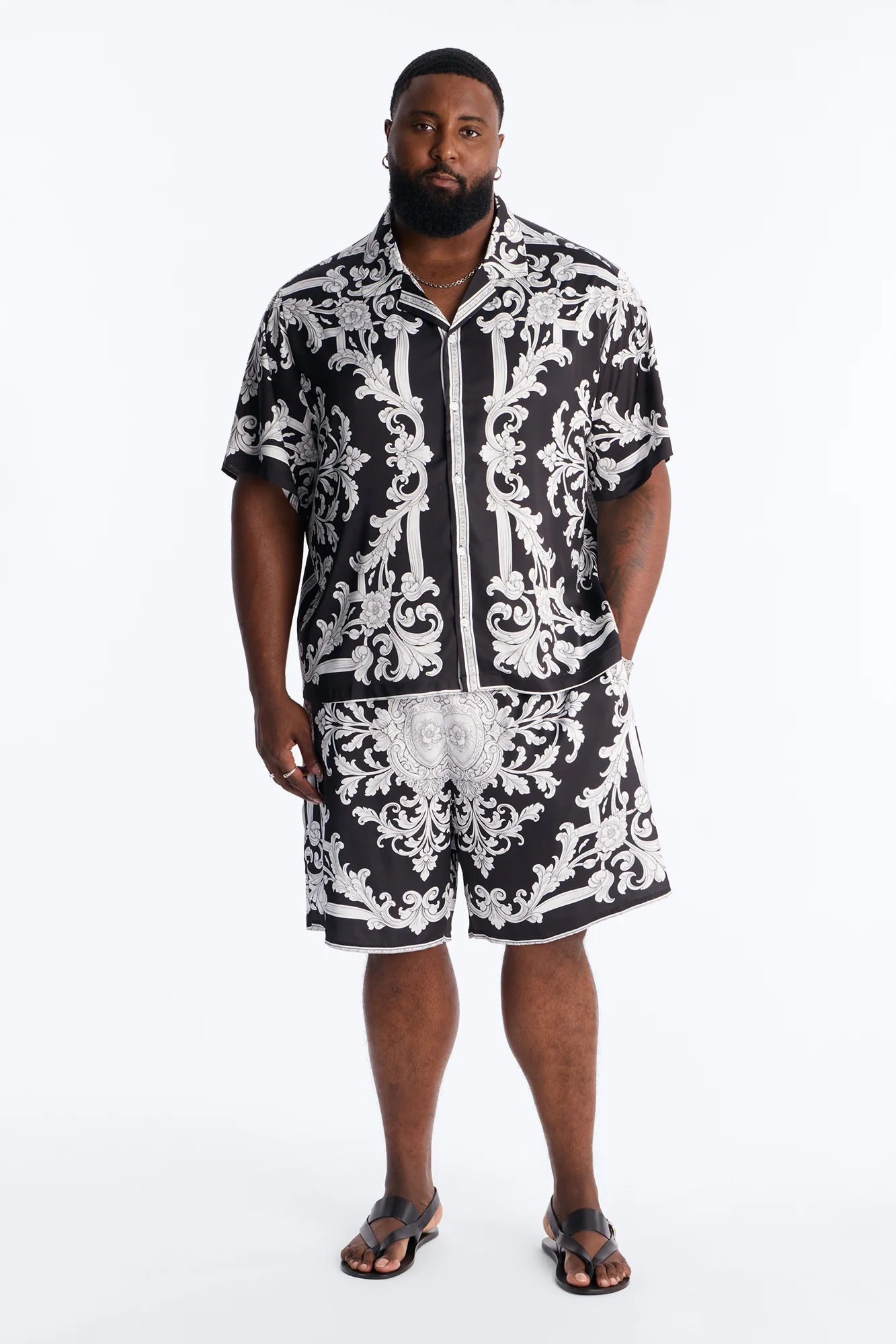 Grecian Baroque Relaxed Short - Black/combo - Image 6