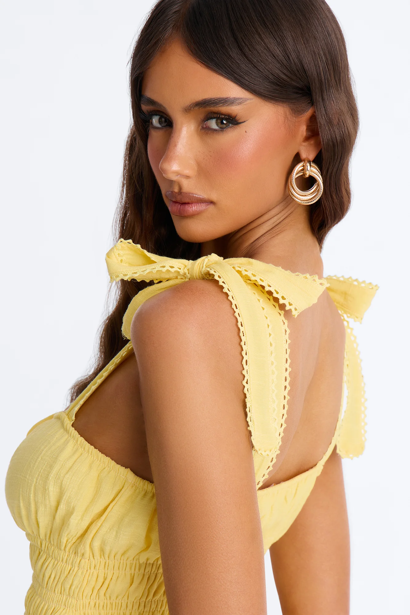 Greta Poplin Midi Dress - Yellow - Image 4