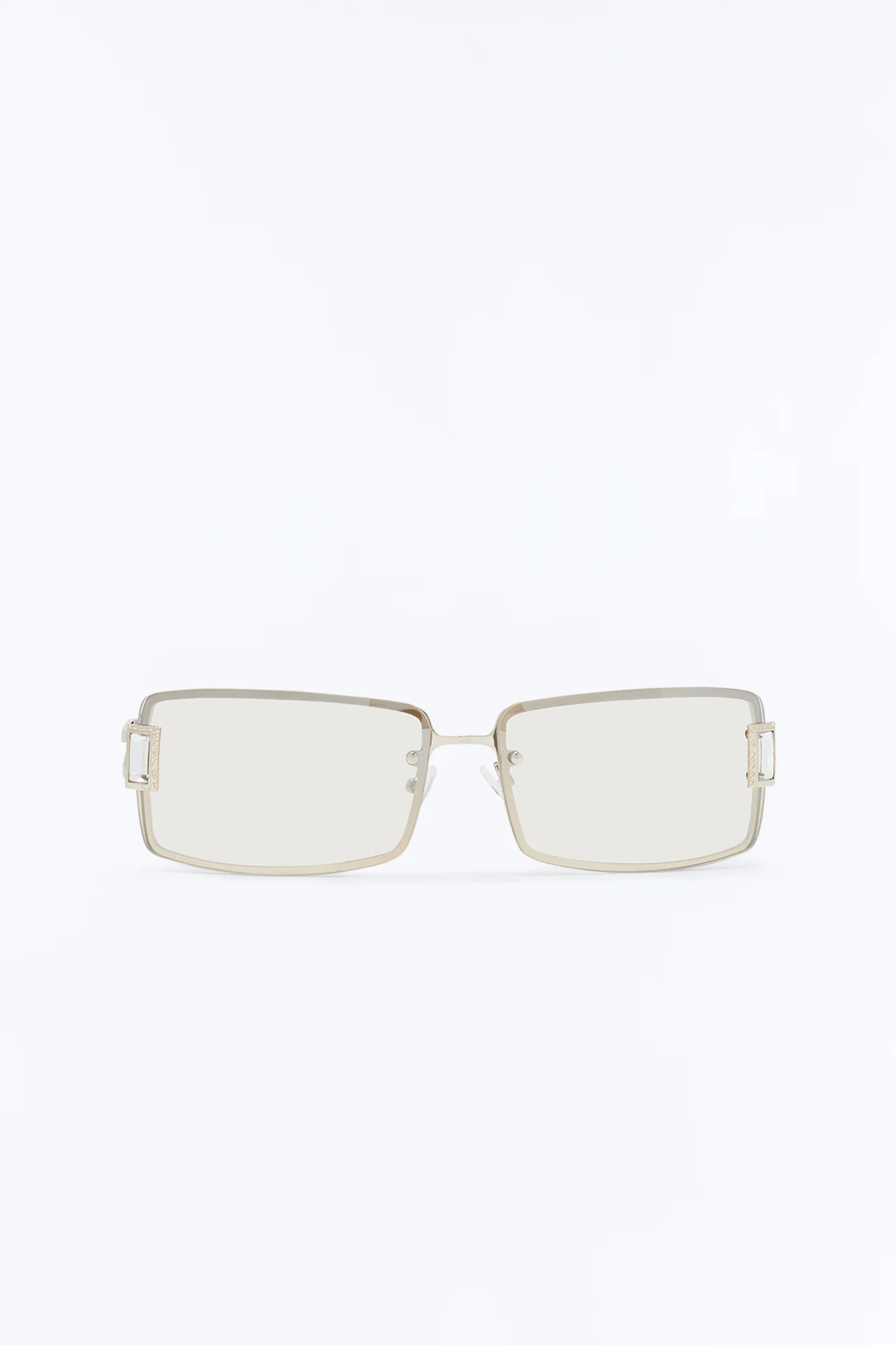 Gridlock Steel Square Sunglasses - Silver - Image 3