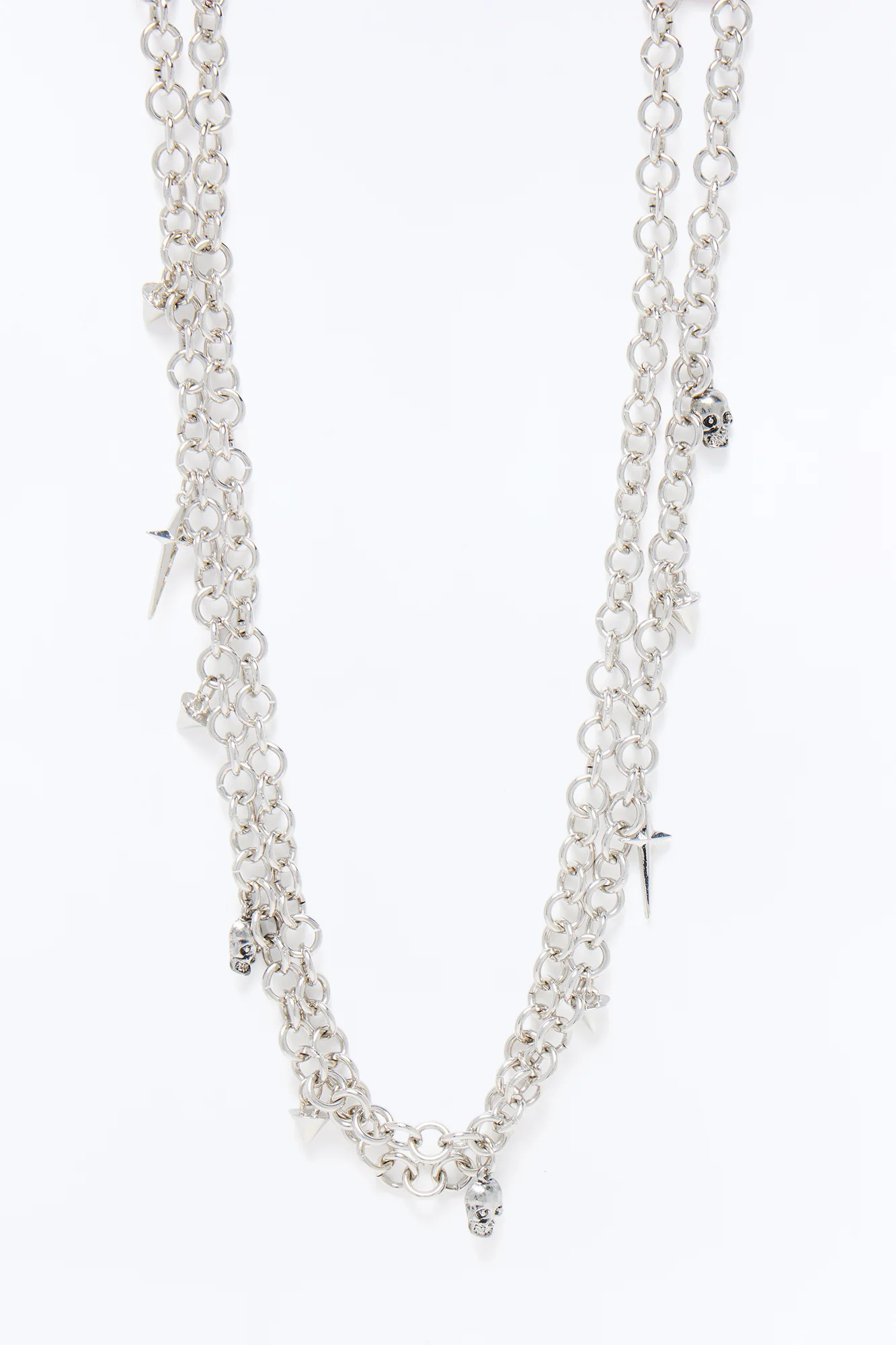 Grim Rebel Double Layered Necklace - Silver - Image 3