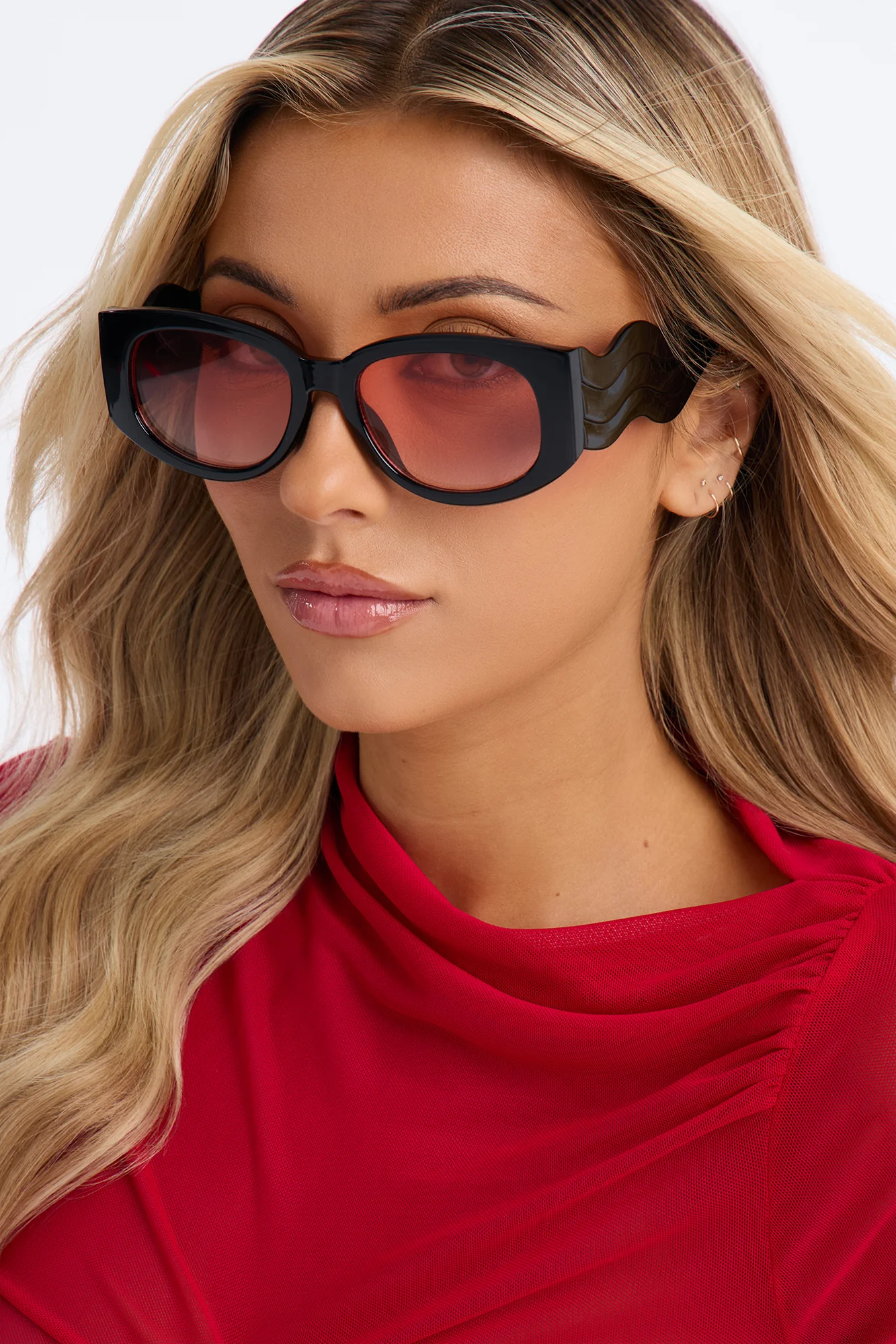 Groovy Feeling Sunglasses - Black/Pink