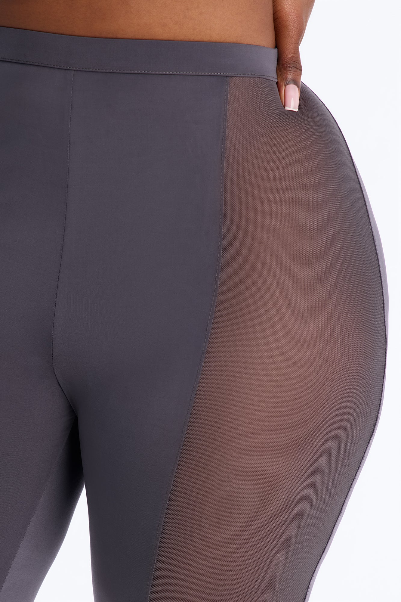 Gwen High Rise Mesh Cut Out Legging - Charcoal - Image 6