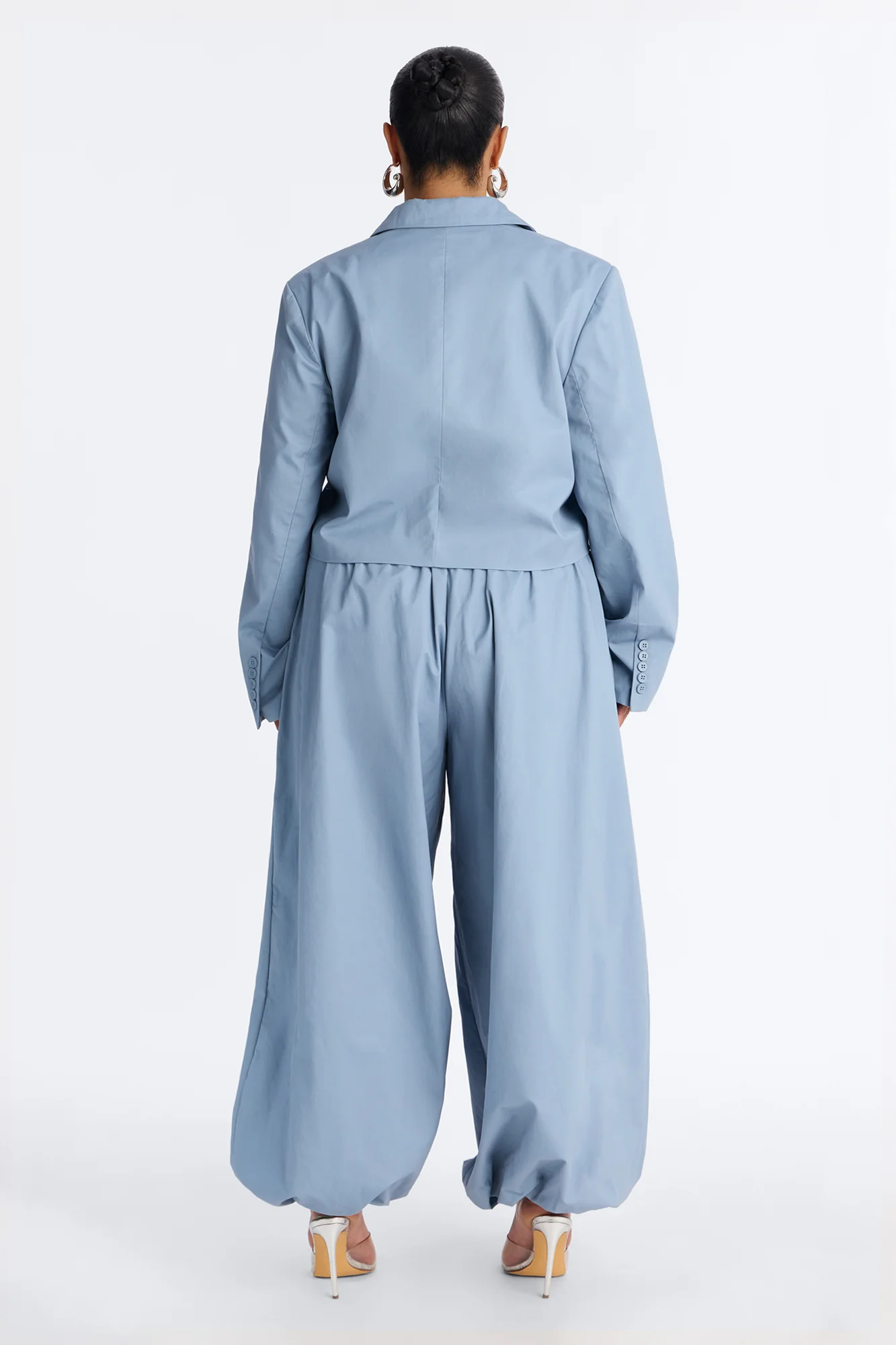 Hailey Blazer Balloon Pant Set - Blue - Image 6