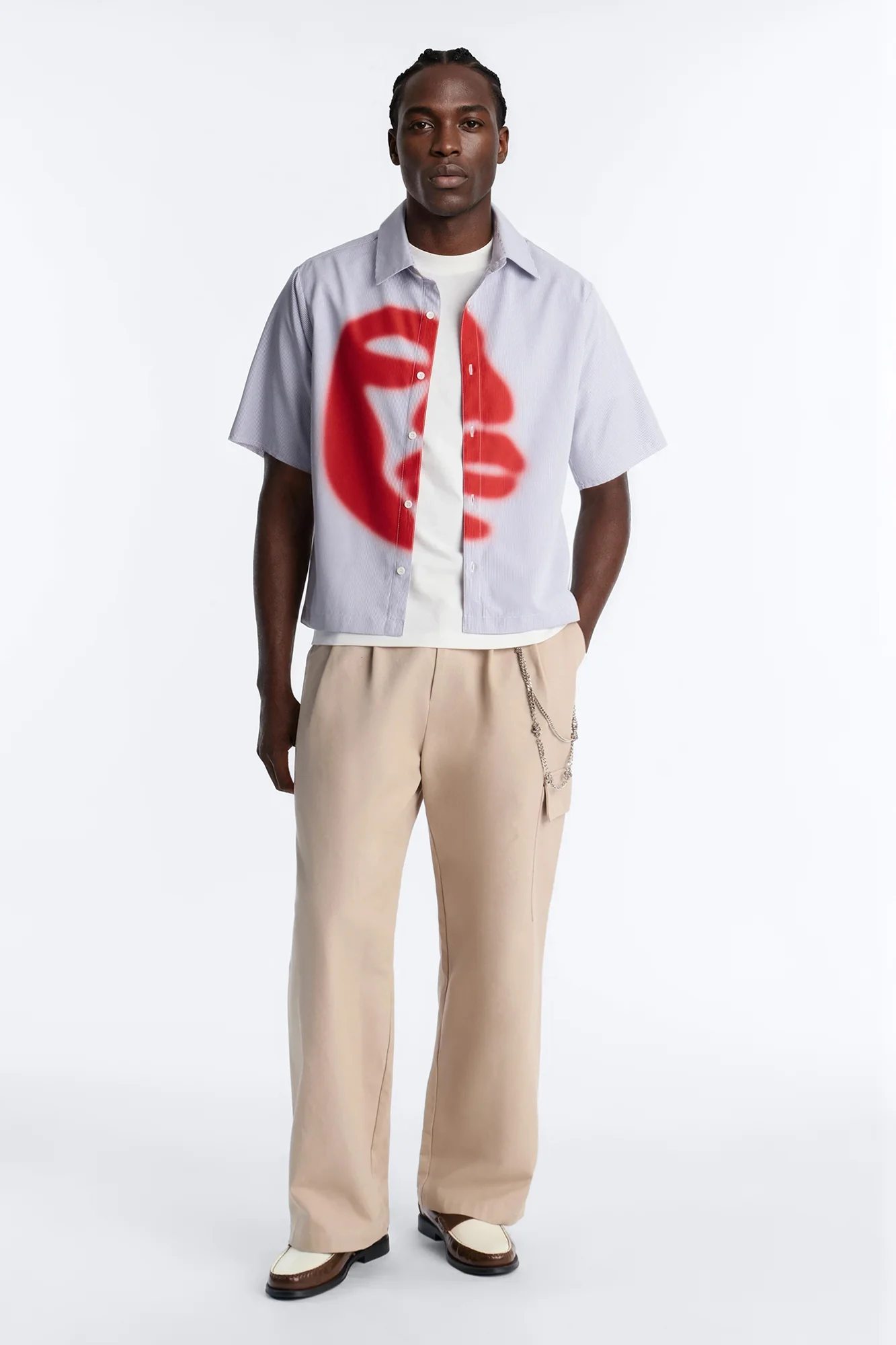 Half Visage Button Up Shirt - Blue/combo - Image 2