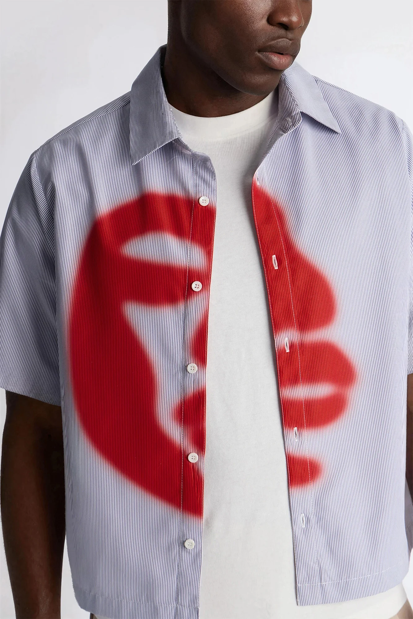 Half Visage Button Up Shirt - Blue/combo - Image 3