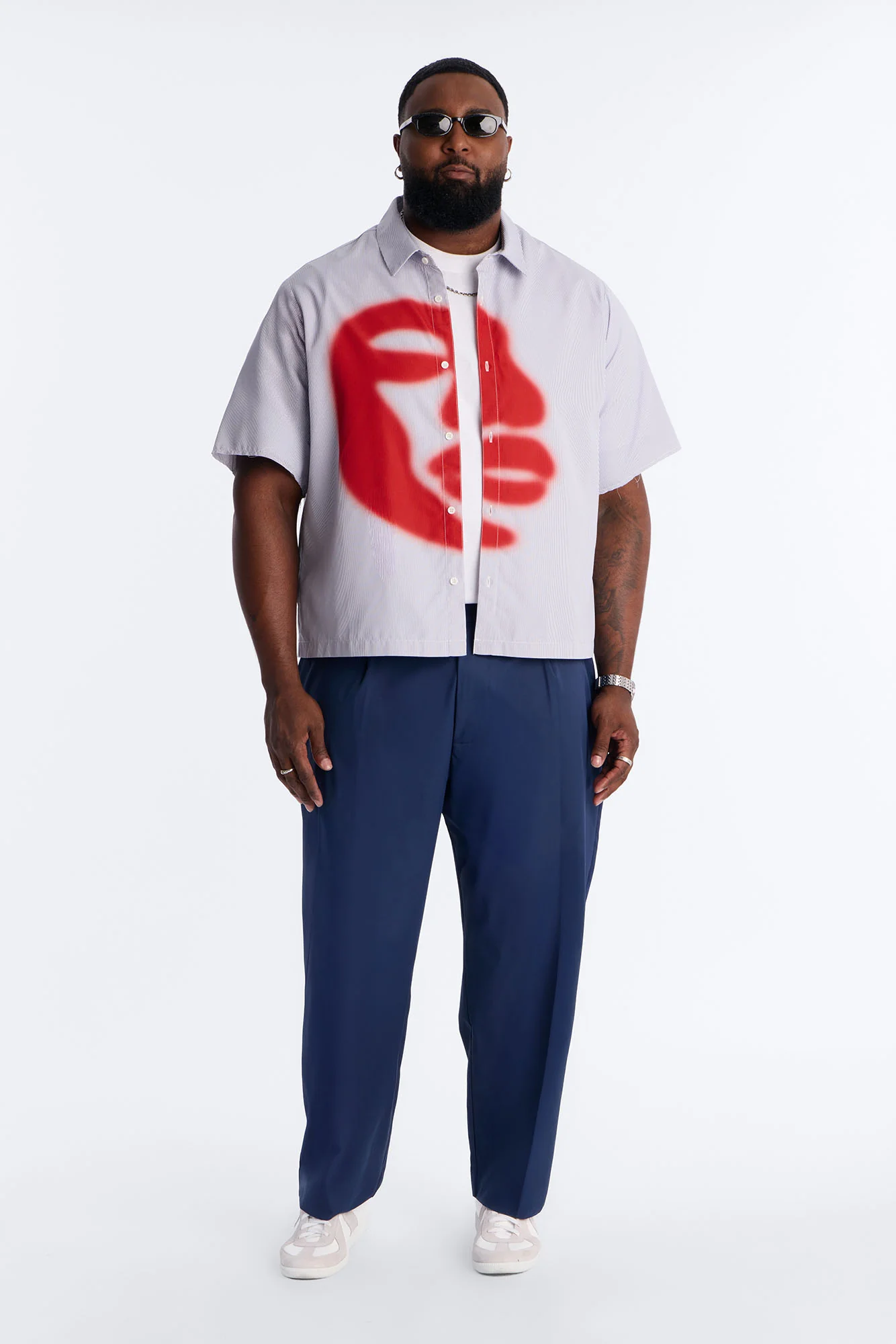 Half Visage Button Up Shirt - Blue/combo - Image 6