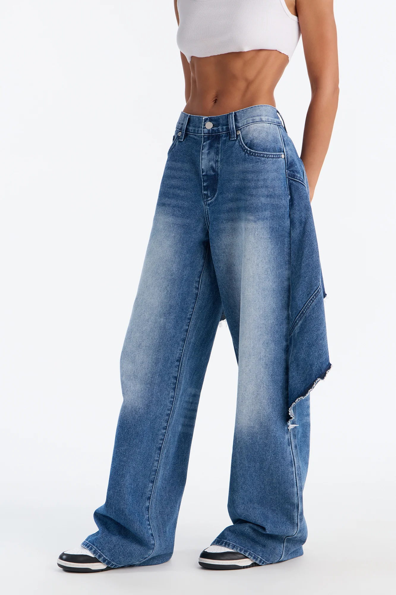 Halfway There High Waist Wide Leg Jeans - Medium Wash - Image 3