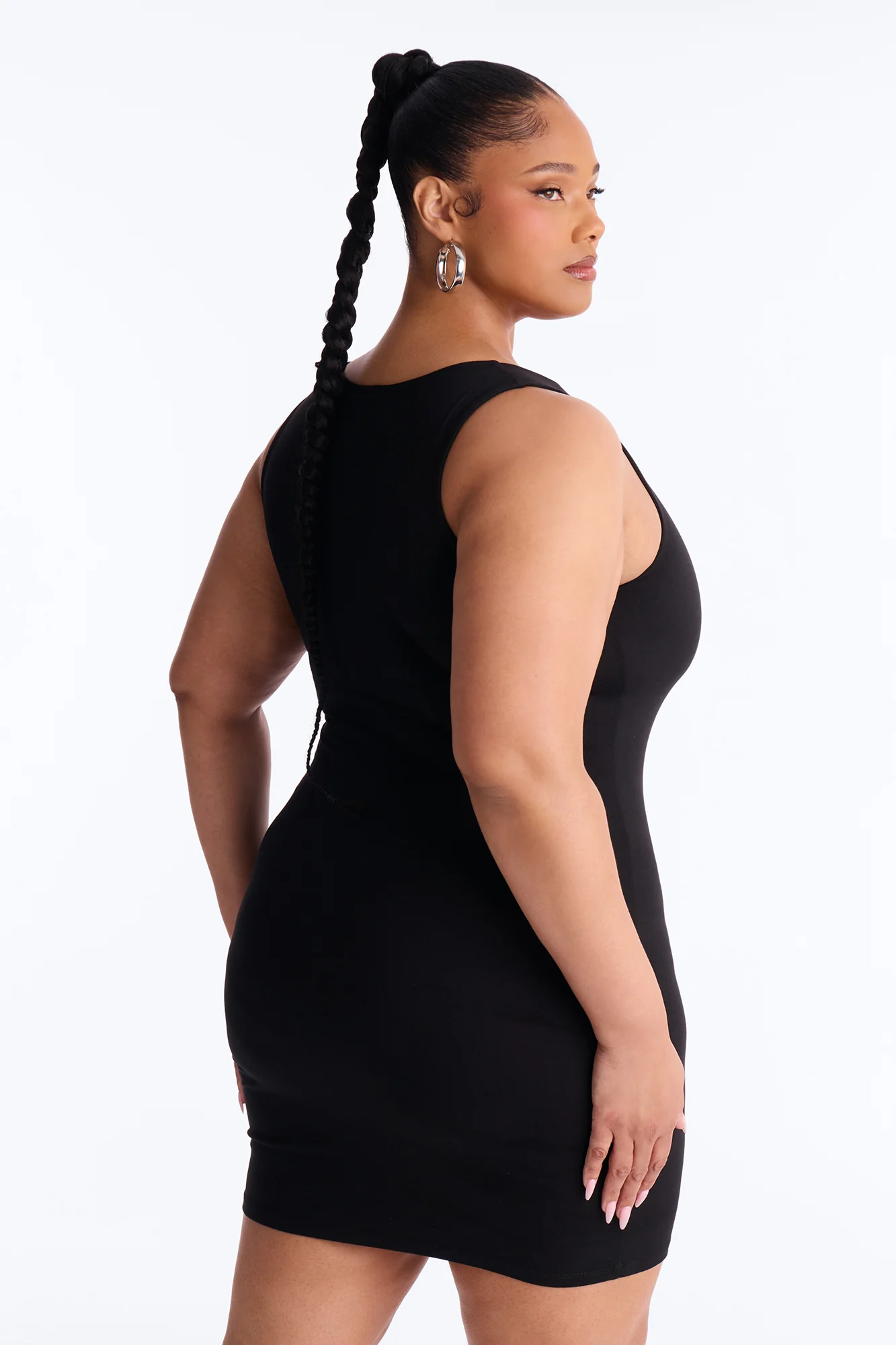 Hanna Double Lined Mini Dress - Black - Image 7
