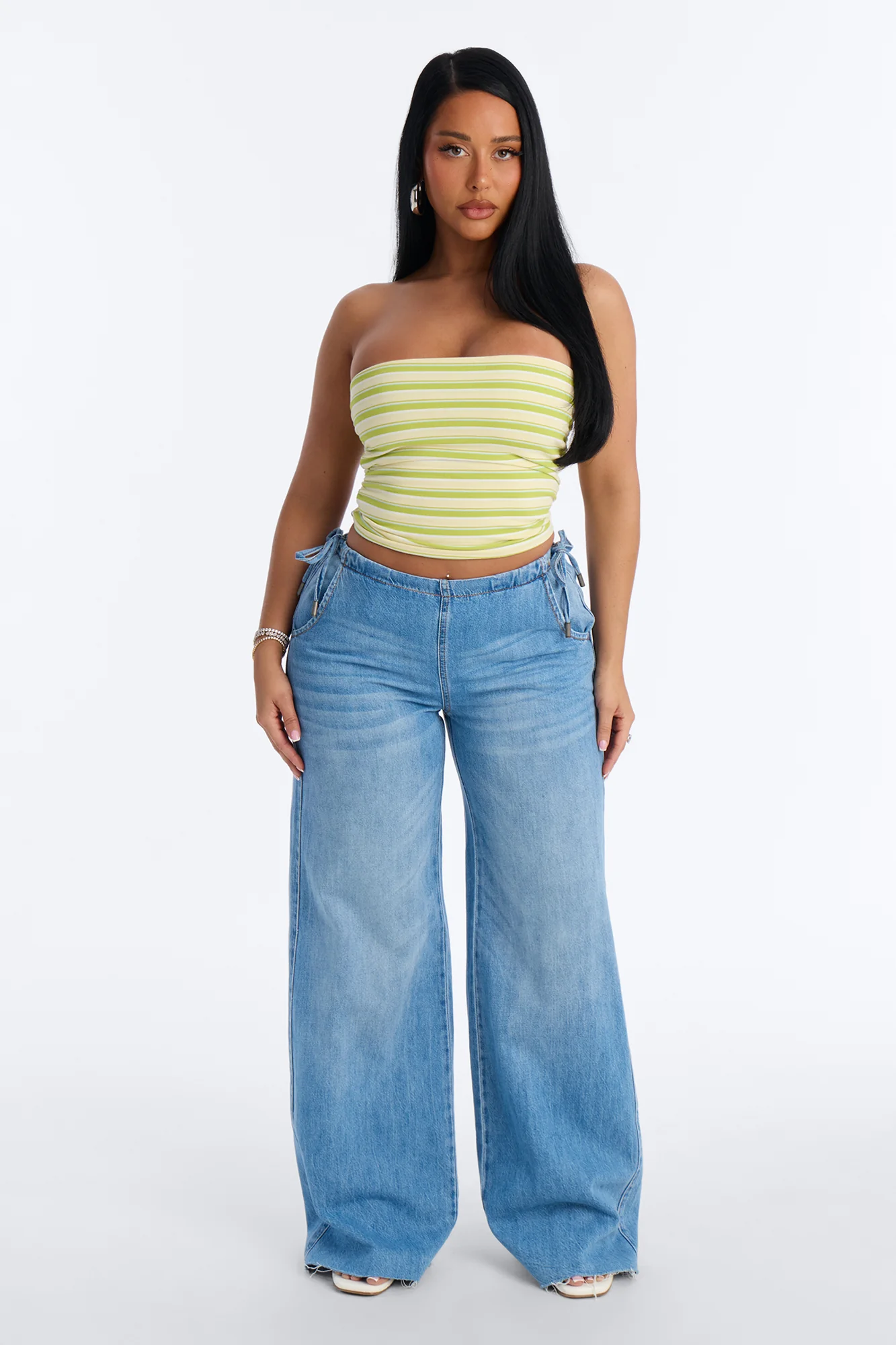 Hanna Striped Strapless Tube Top - Yellow/combo - Image 2