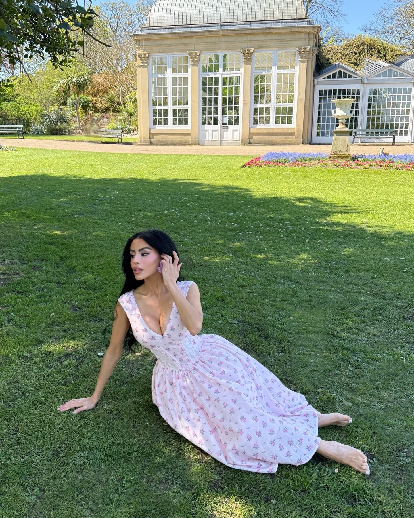 Harlow Floral Midi Dress - Pink