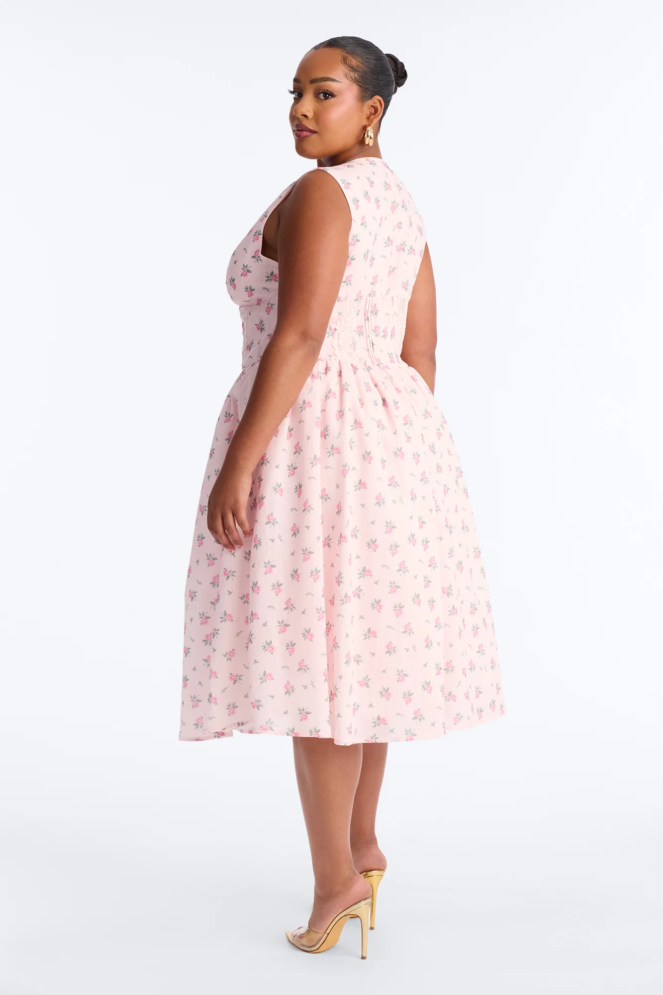 Harlow Floral Midi Dress - Pink - Image 10