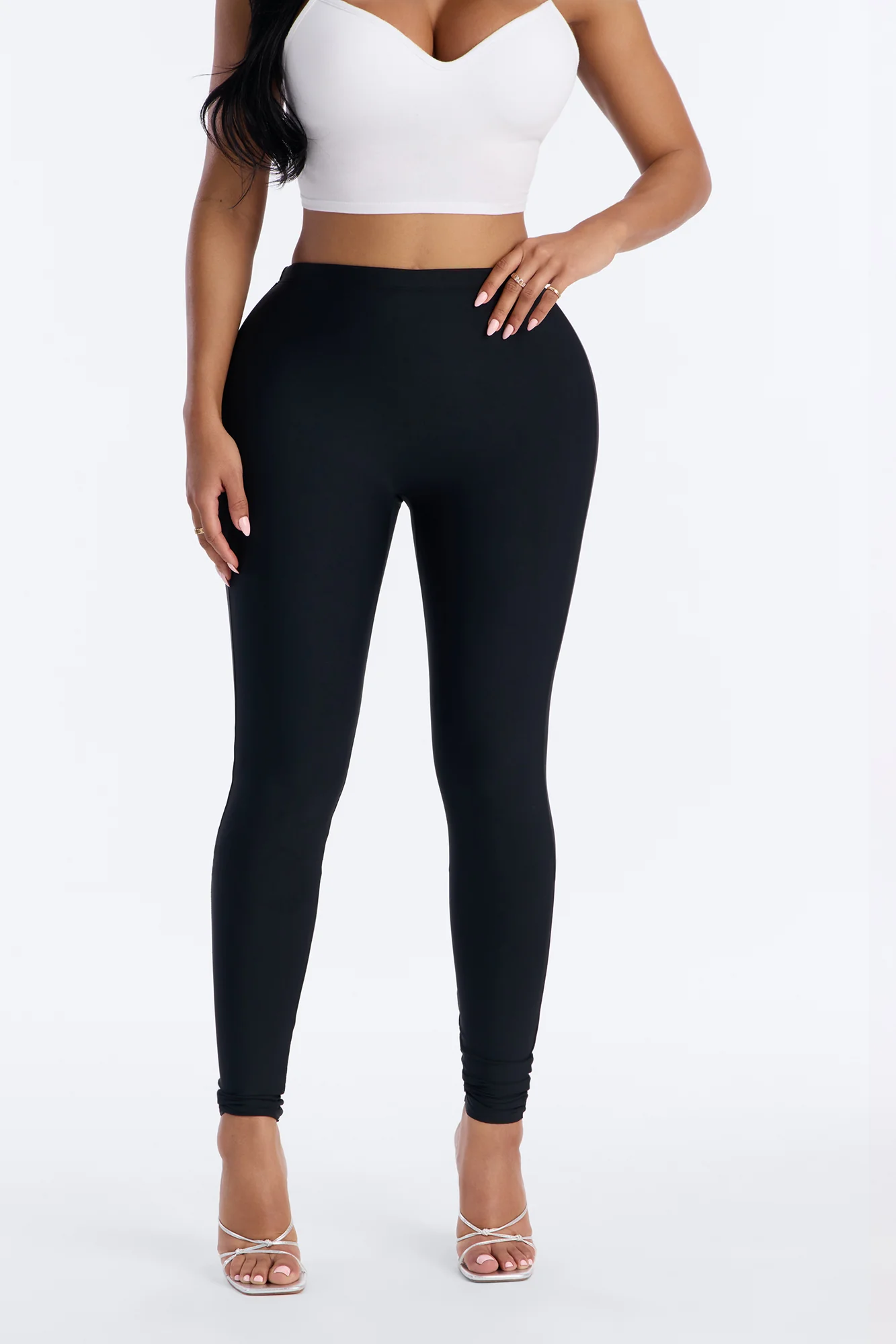 Hate Much High Waisted Butt Enhanced Padding Leggings - Black - Image 3