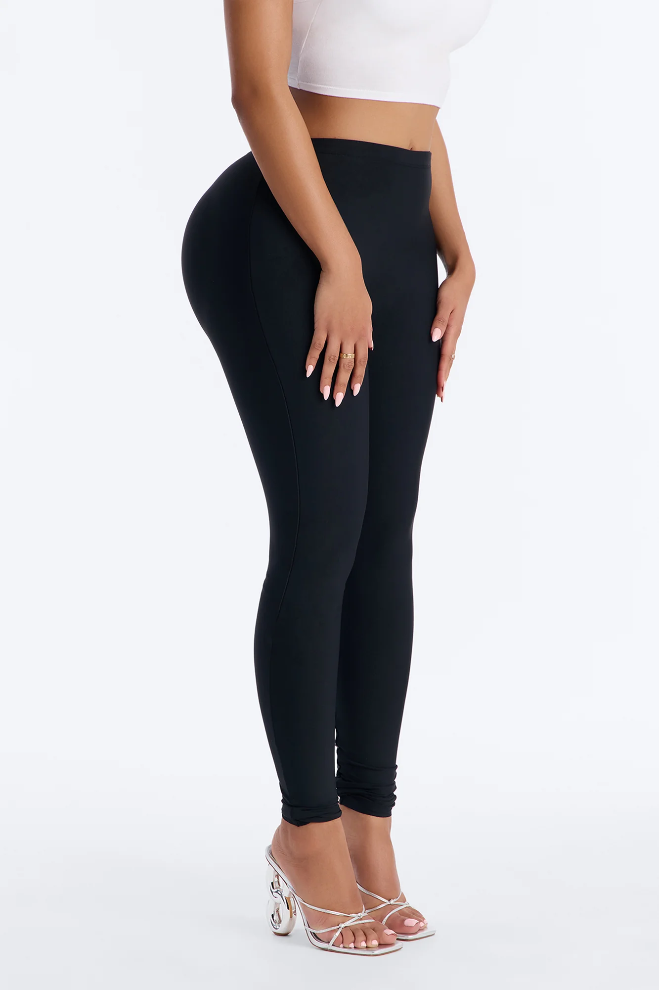 Hate Much High Waisted Butt Enhanced Padding Leggings - Black - Image 4