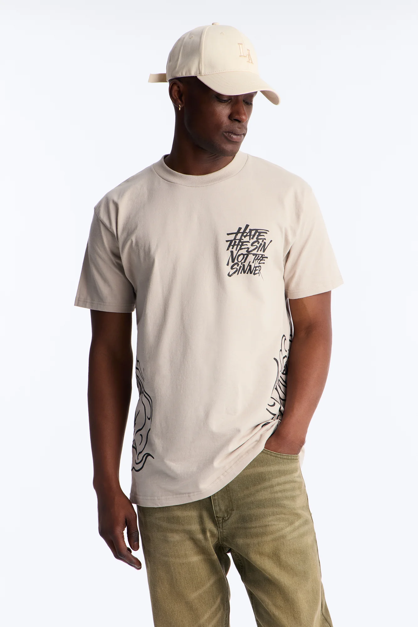 Hate The Sin Short Sleeve Tee - Grey