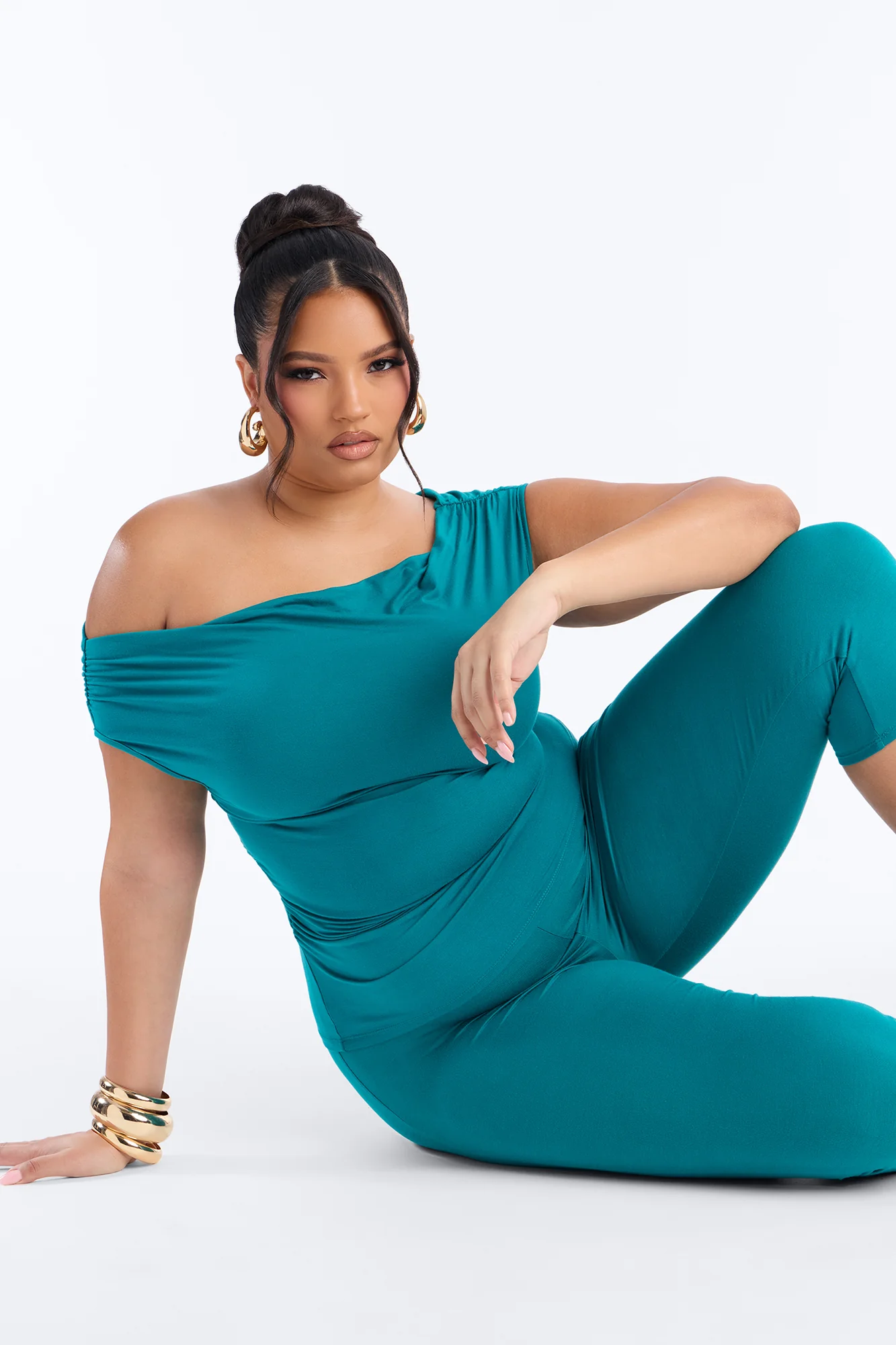 Havana Off Shoulder Capri Pant Set - Teal - Image 6