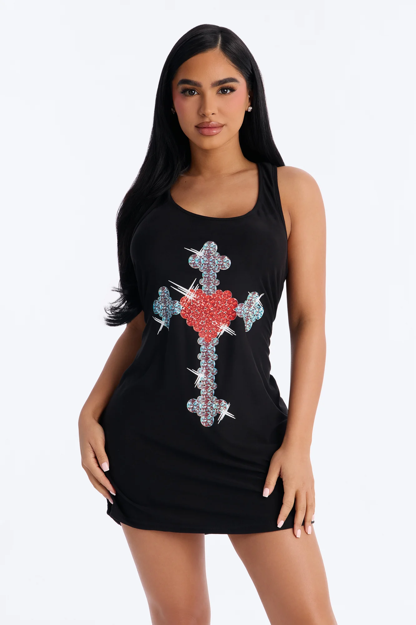 Have Faith Cross PJ Sleep Dress - Black
