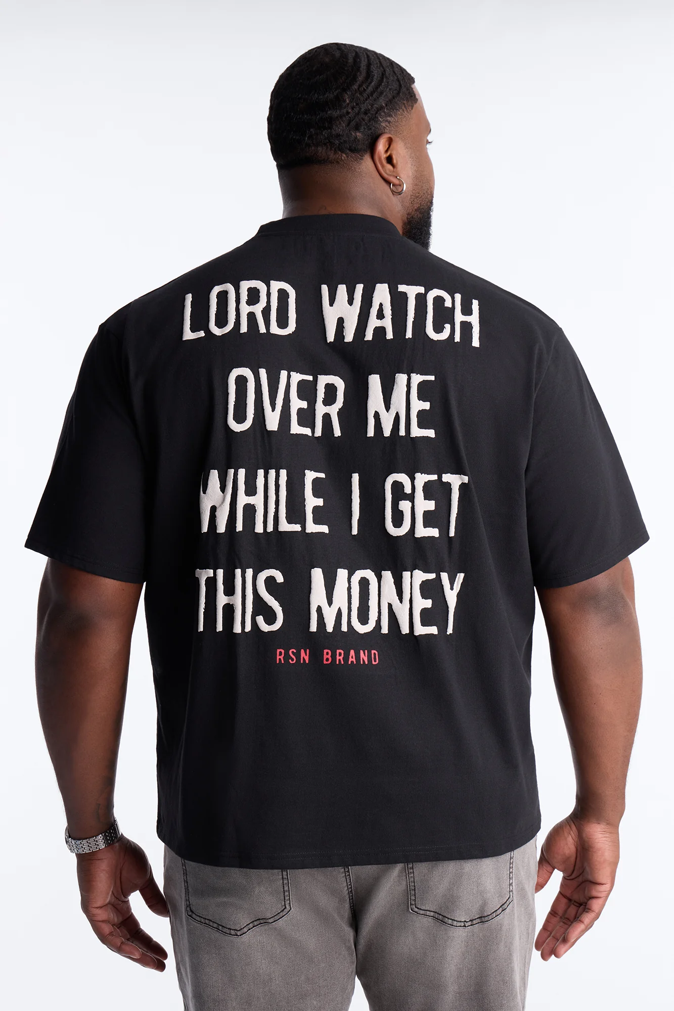 Have Mercy Glitter Print Short Sleeve Tee - Black - Image 7