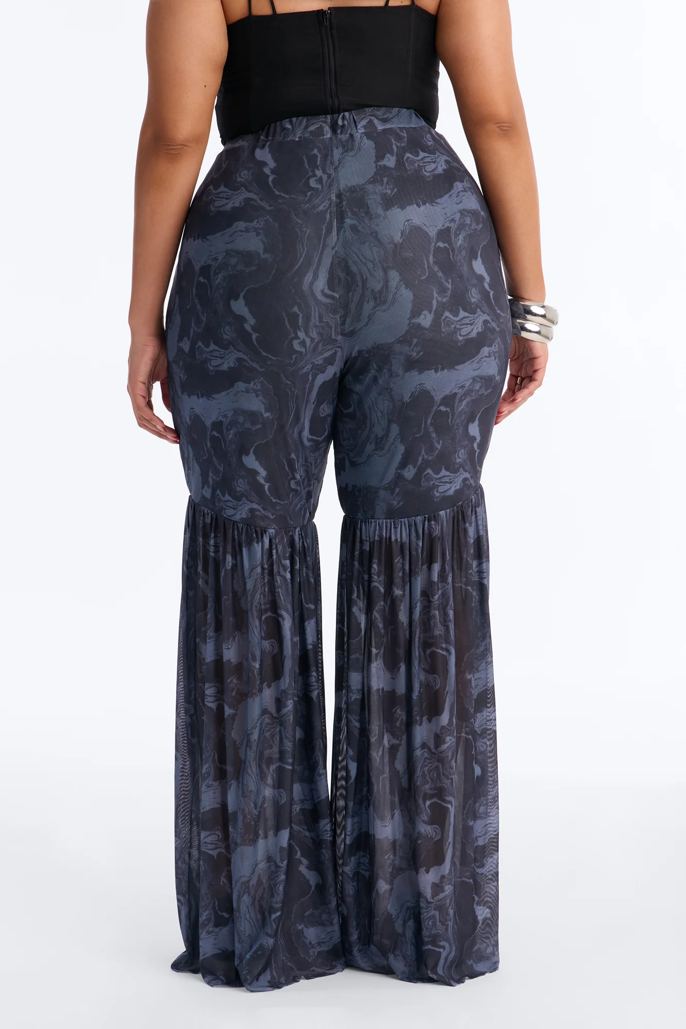 Haven High Rise Mesh Flare Pant - Black/combo - Image 7