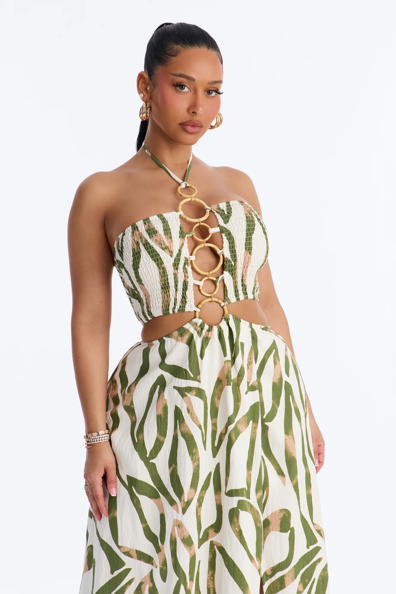 Hawaiian Islands Linen Maxi Dress - Sage - Image 2