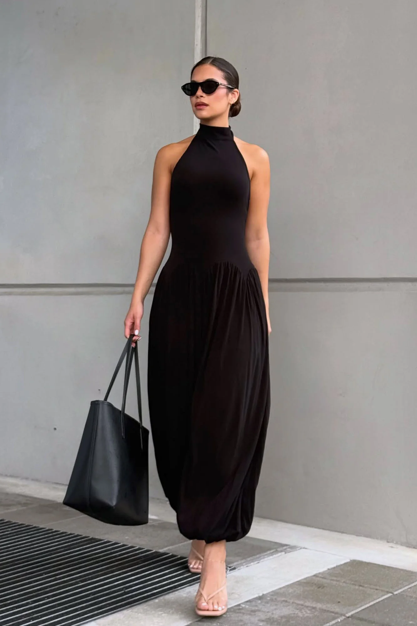 Haze Balloon Wide Leg Jumpsuit - Black - Image 5