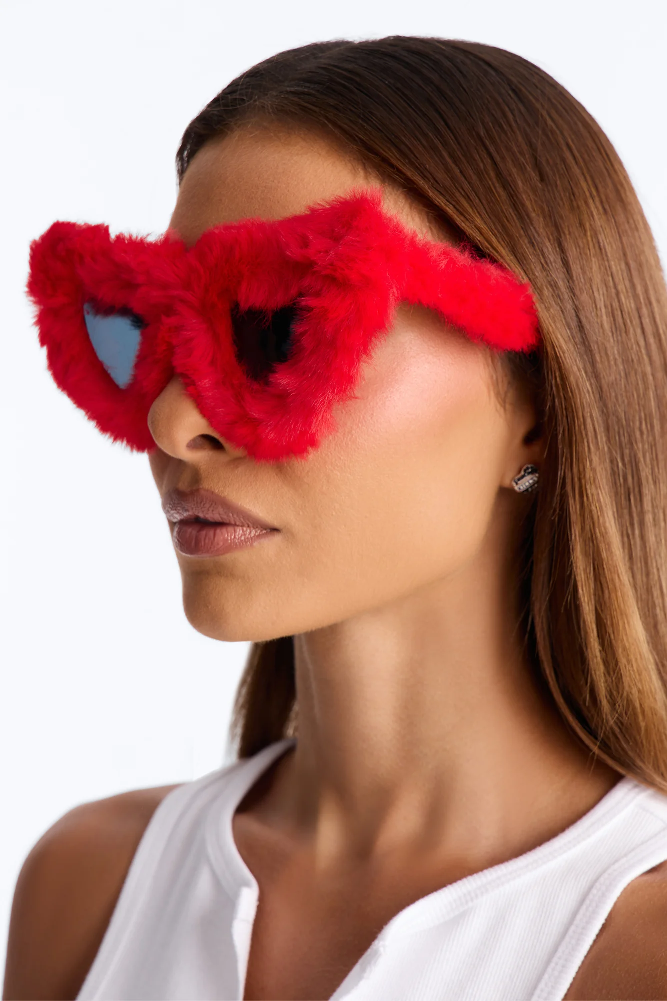 Heart Eyes Fur You Sunglasses - Red