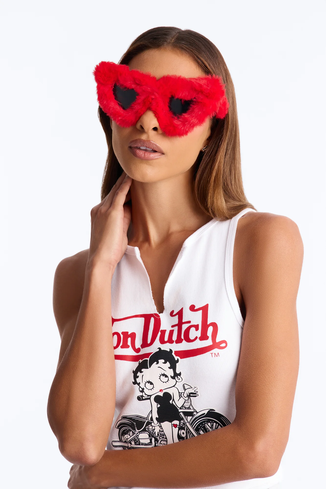 Heart Eyes Fur You Sunglasses - Red - Image 2