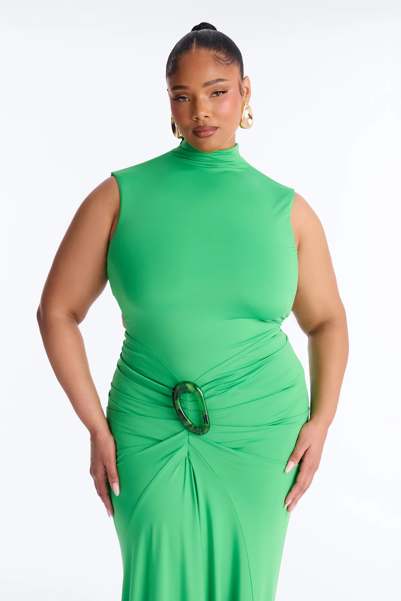 Heat Chic Hardware Maxi Dress - Kelly Green - Image 6